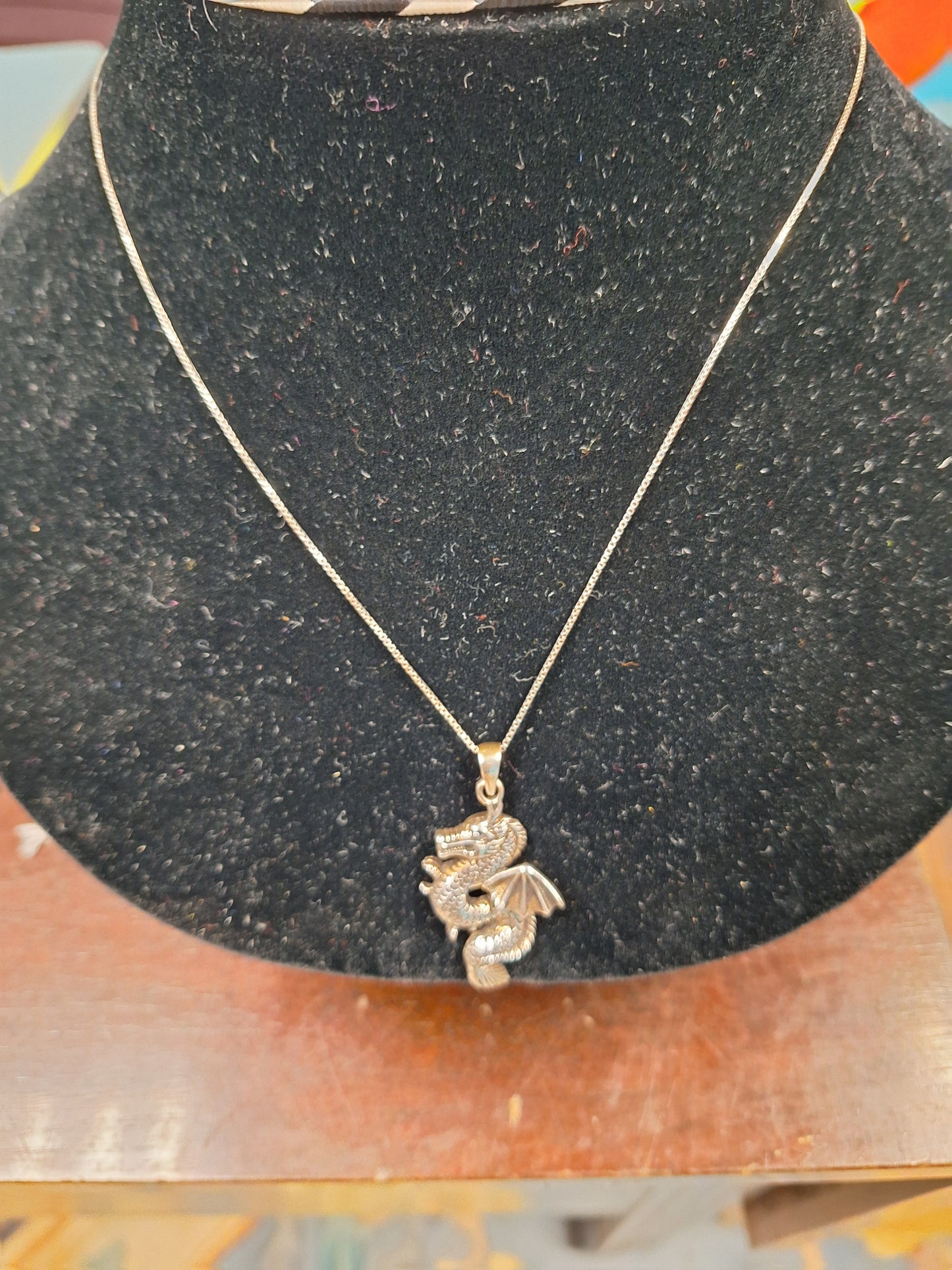 Sterling Silver Dragon Necklace
