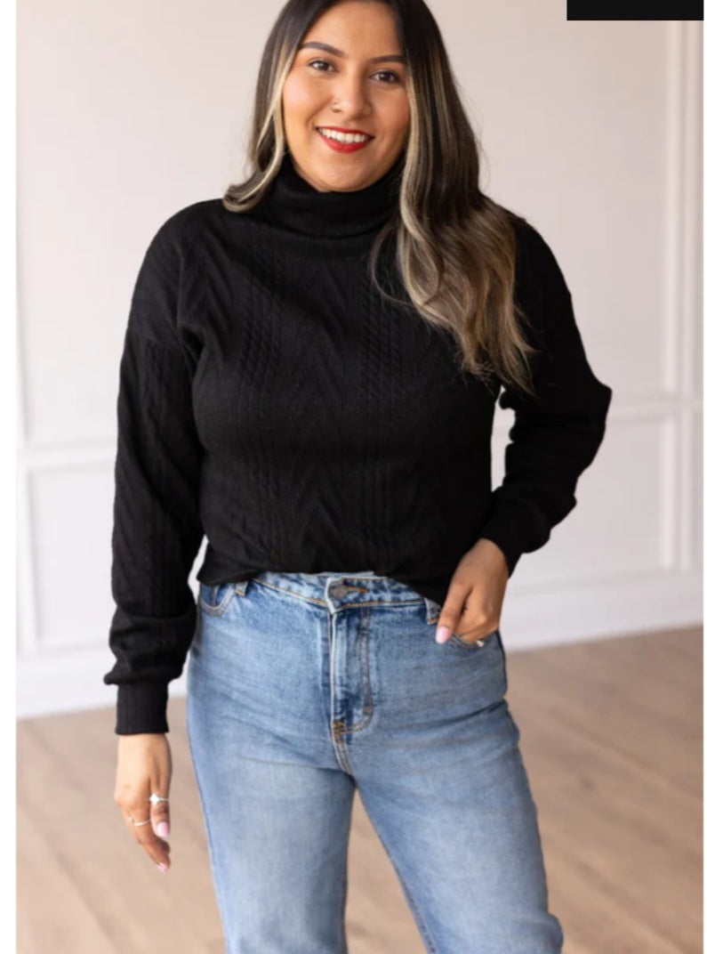 Black Turtleneck Sweater