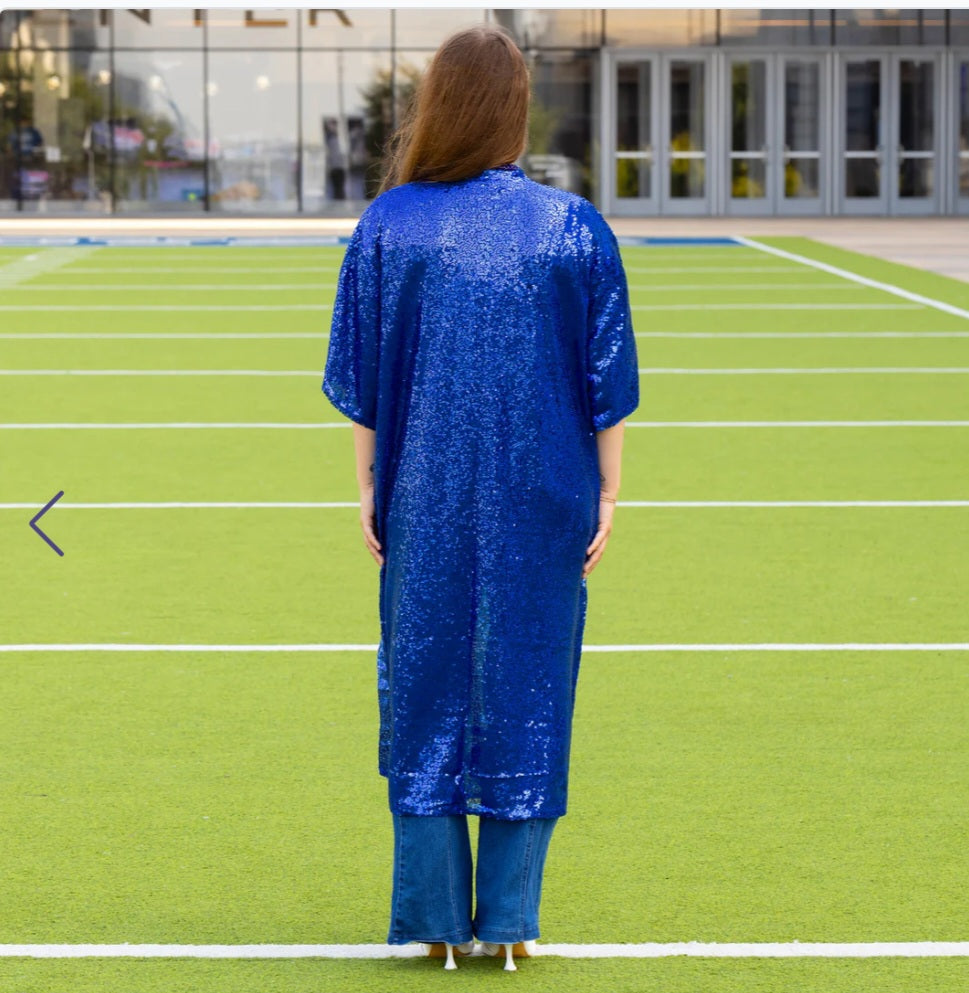 Blue Sequin Duster