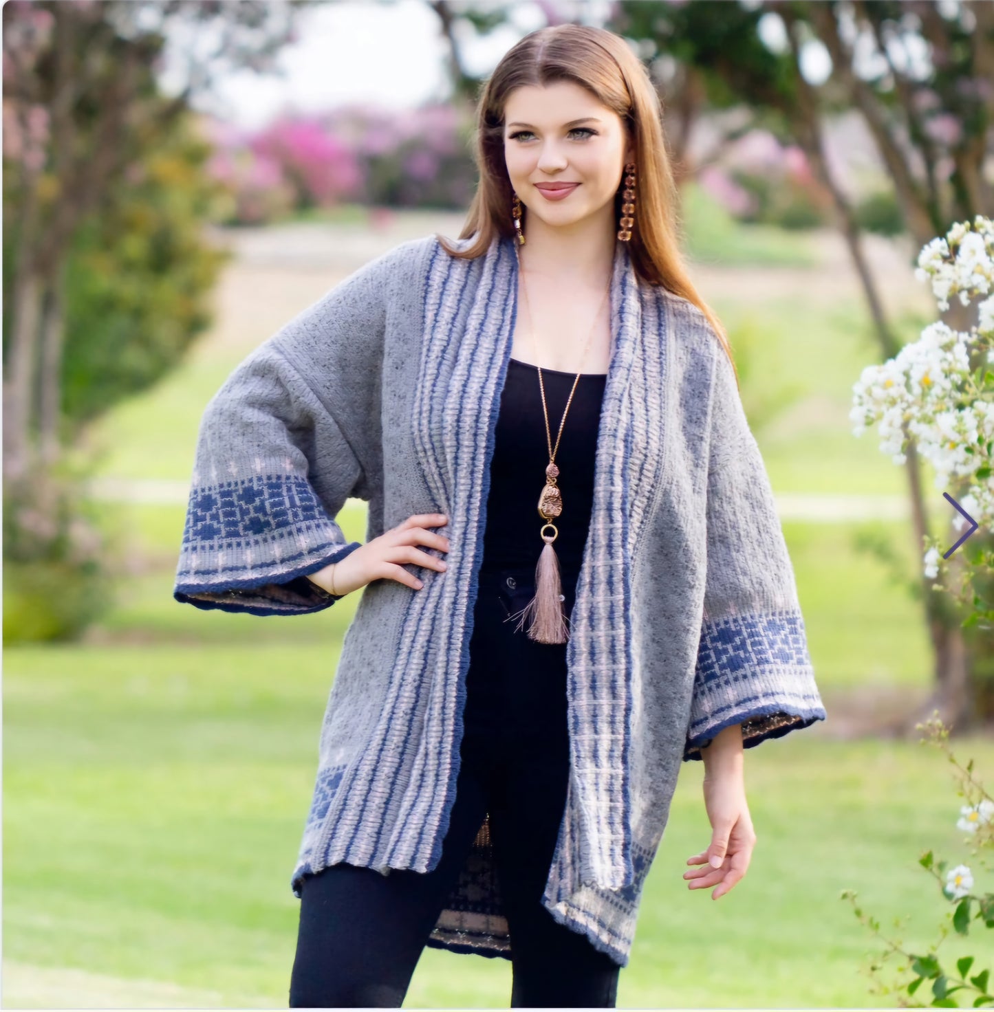 Gray Geometric Cardigan