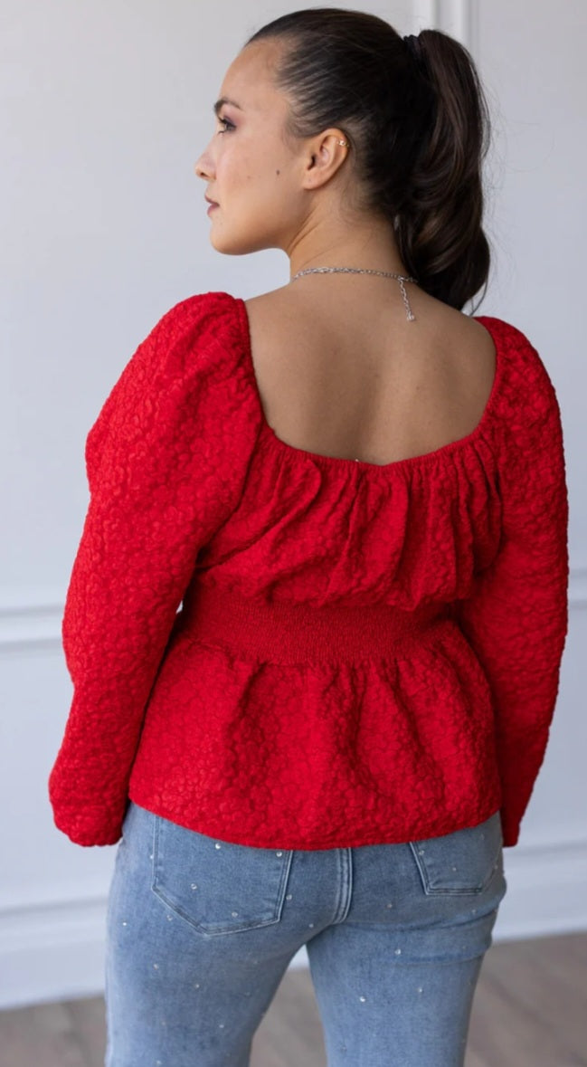 Jacquard Peasant Blouse