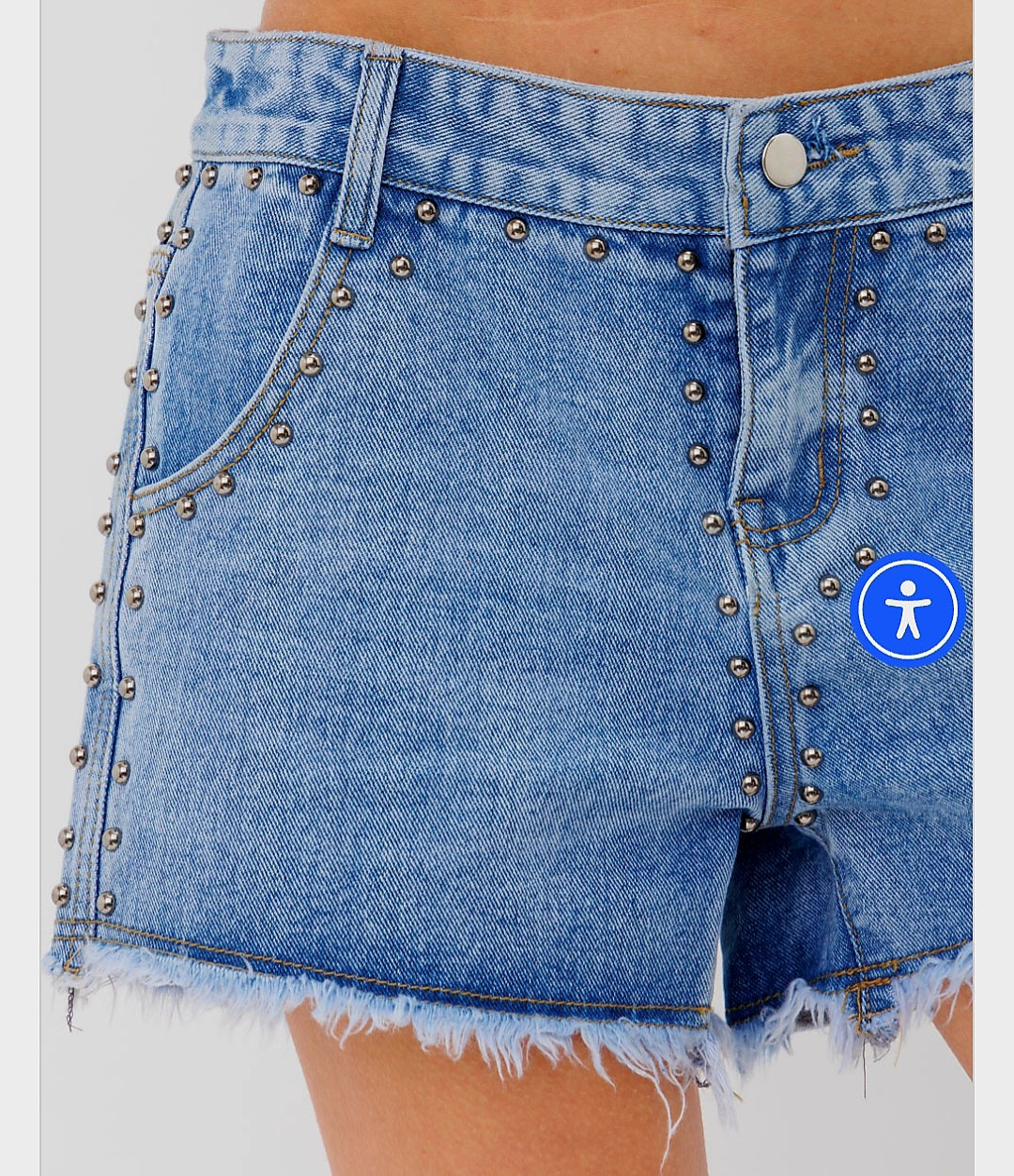 Denim Shorts with Studs