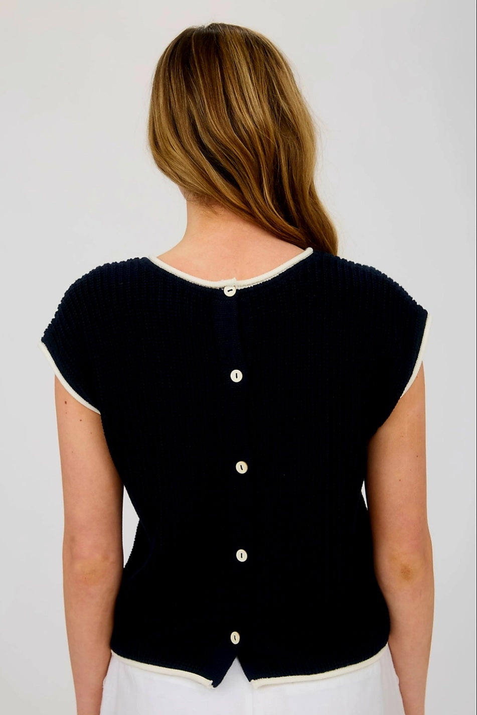 Black Sweater Button Back