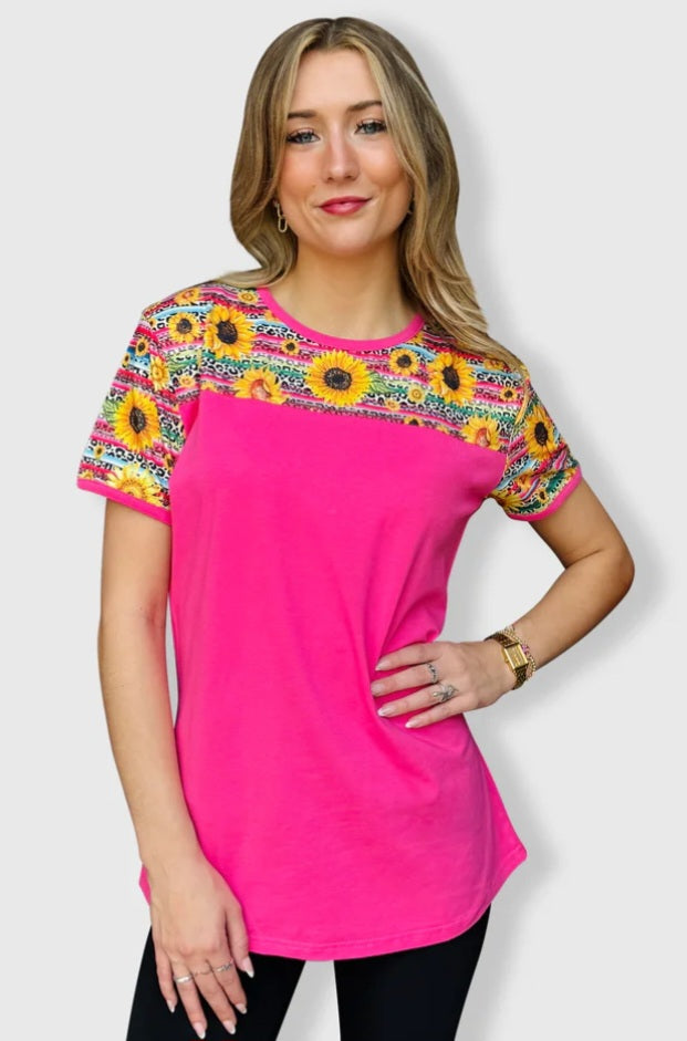 Sunflower Serape Cheetah Top