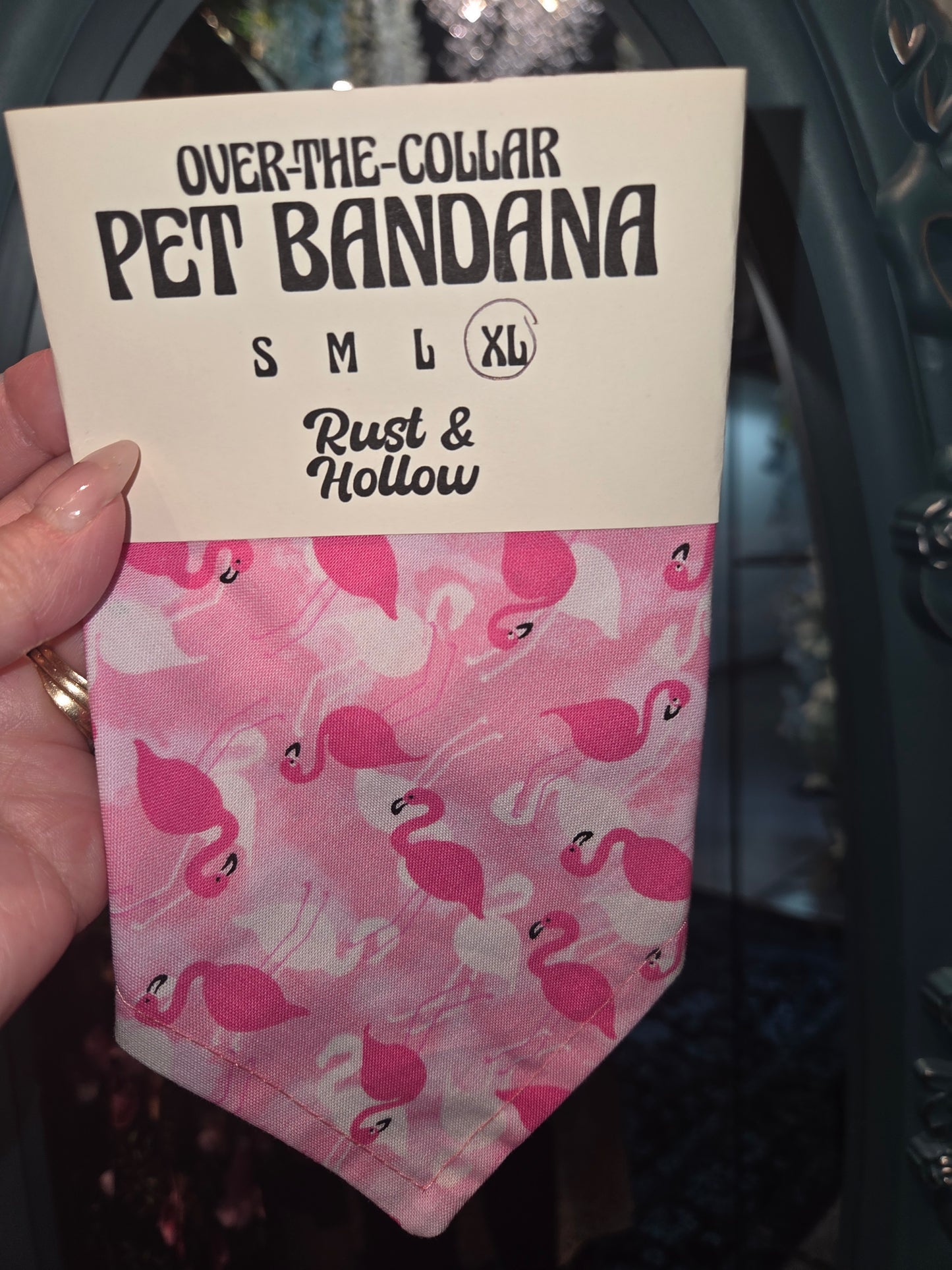 Flamingo dog Hankerchief Medium