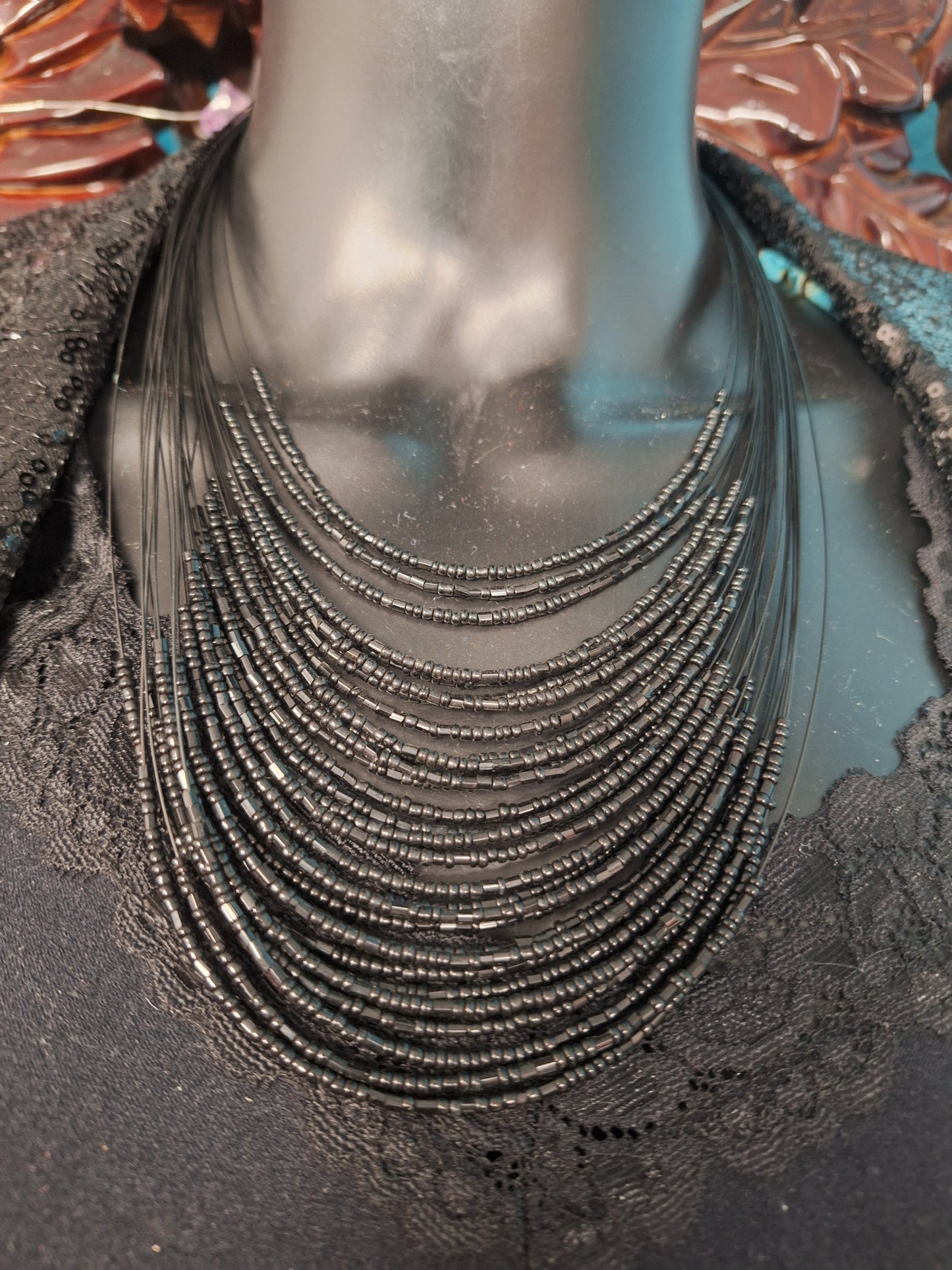 Black Multi Layers Necklace