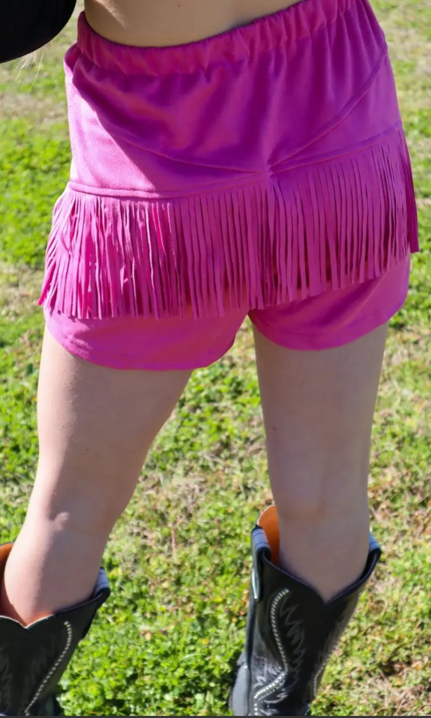 #25 Pink Vegan Suede Shorts