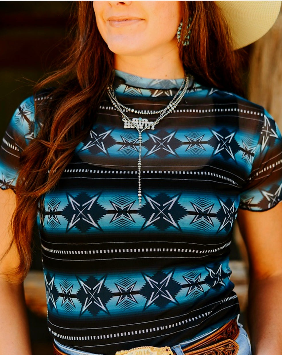 Blue Aztec Mesh