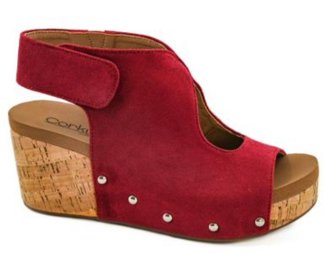 Frisky Red Wedge Shoes