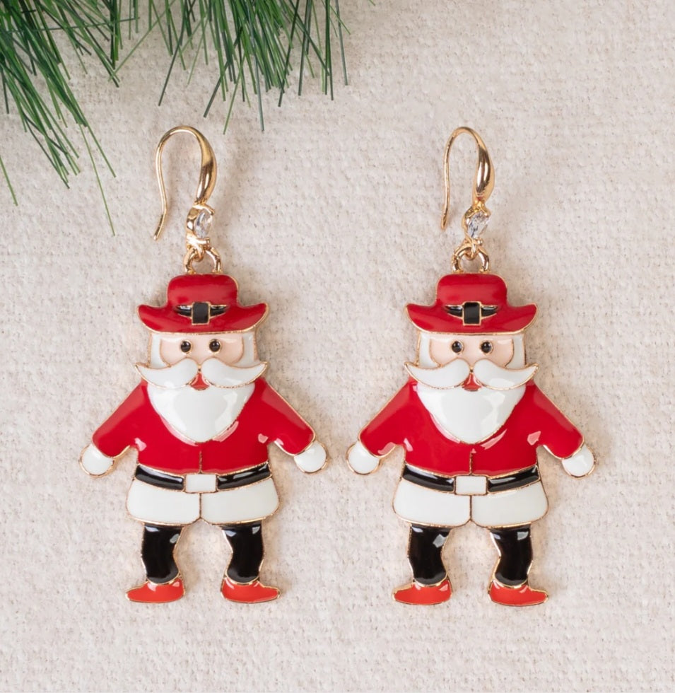 Red Hat Santa Earrings