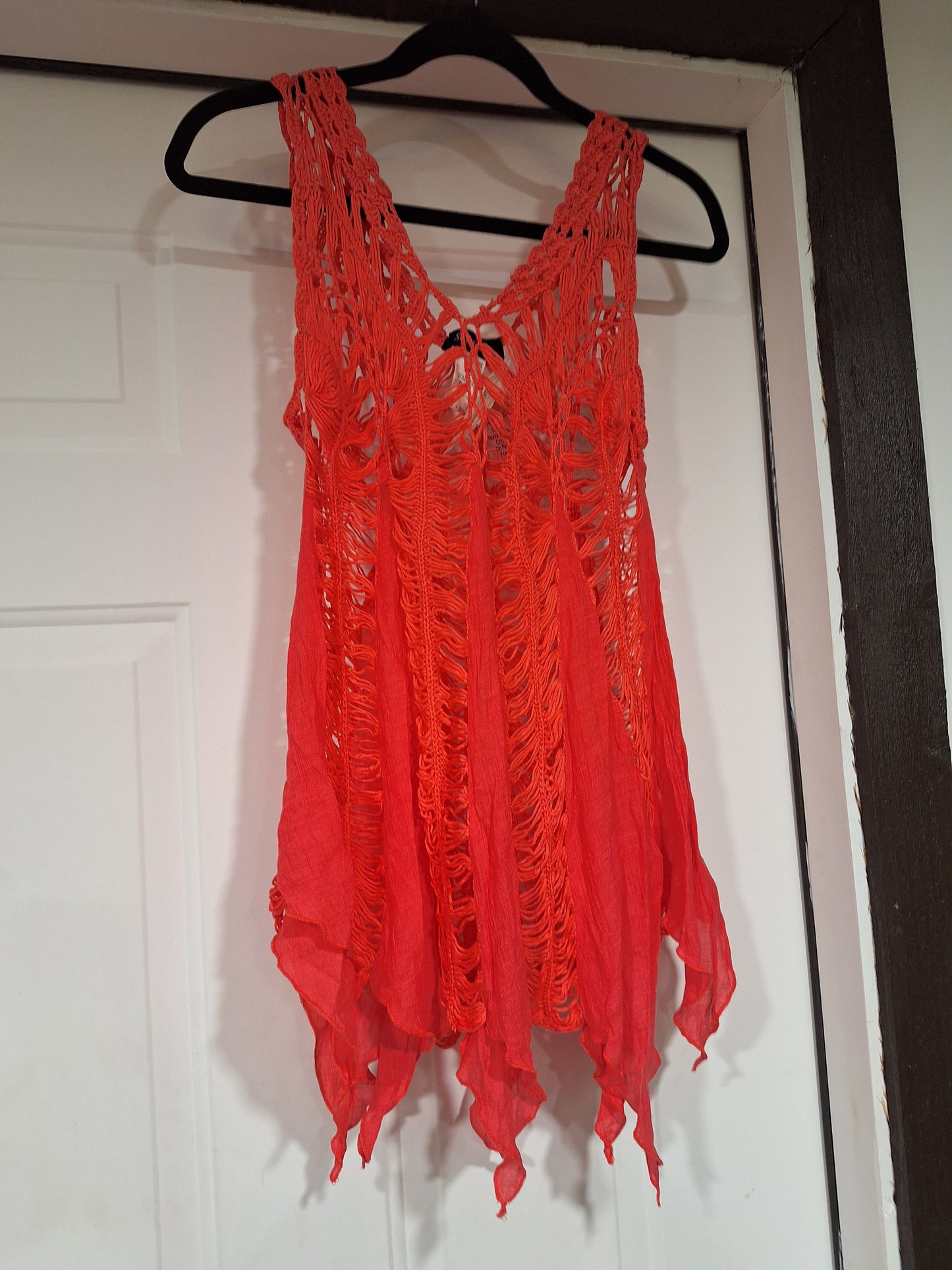 Coral Crochet Diagonal Hem