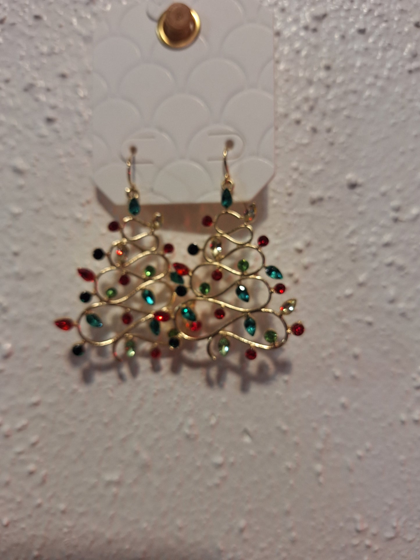 Red/Green Christmas Tree Earrings