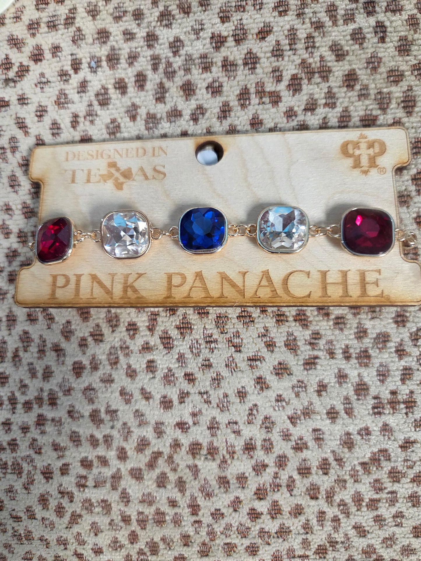Red White Blue Rhinestone Bracelet