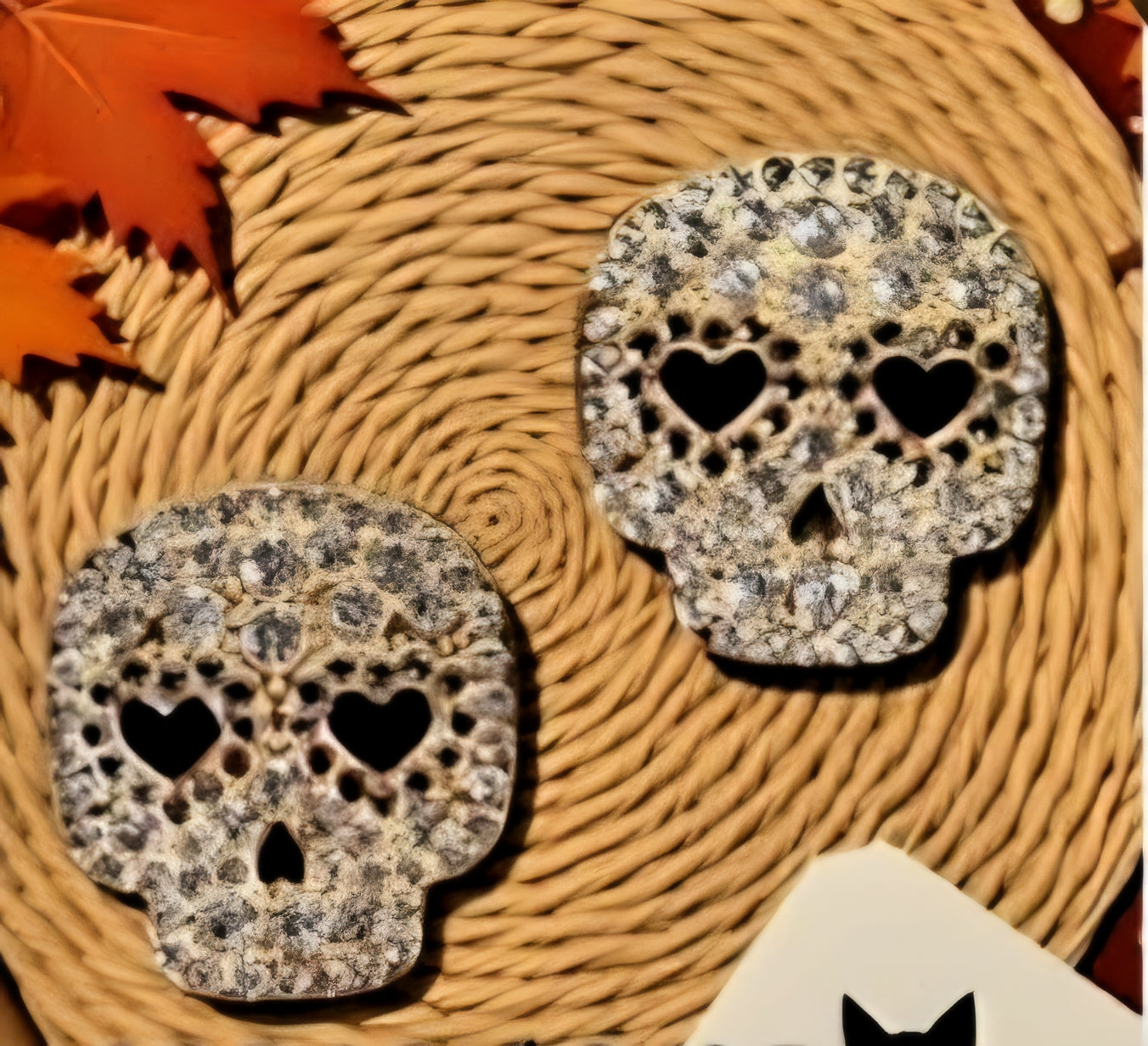 White Skull Head Earrings