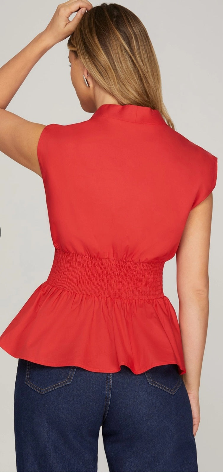Red Zip Front Top