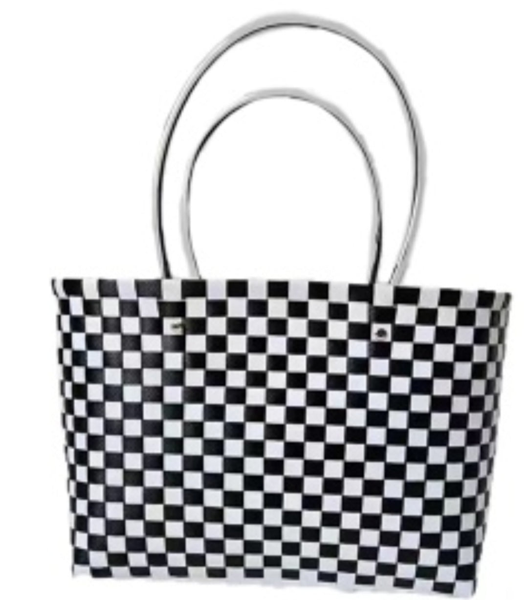 Checker Basket Bag