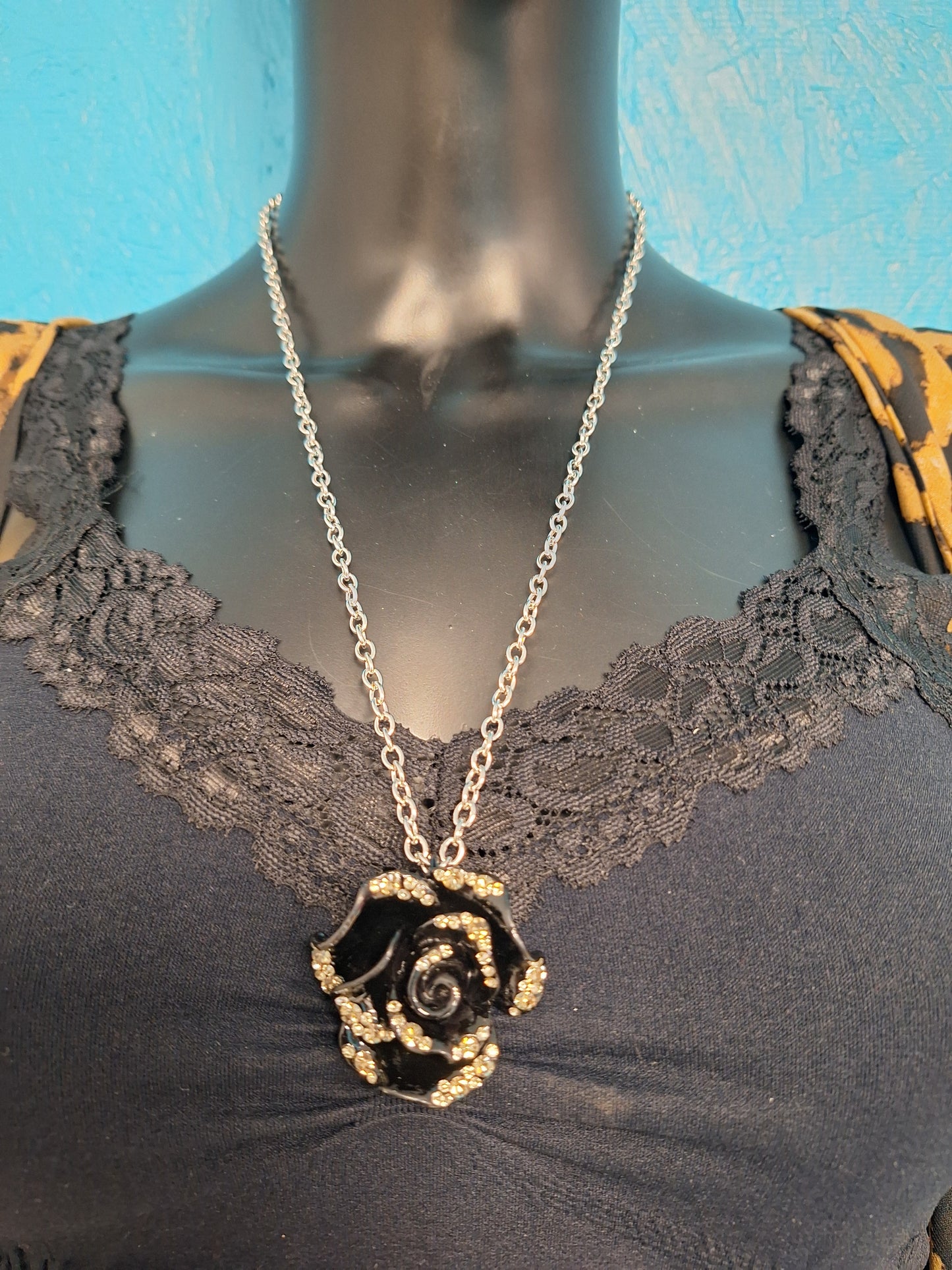Black Rose with Bling