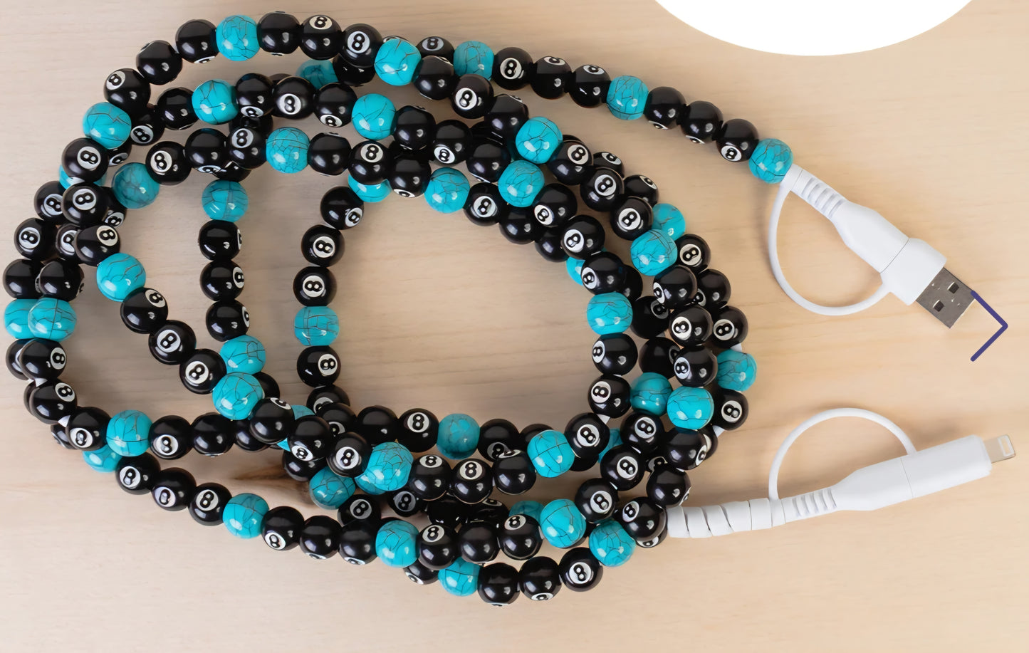 Turquoise Eight Ball Charging Cable