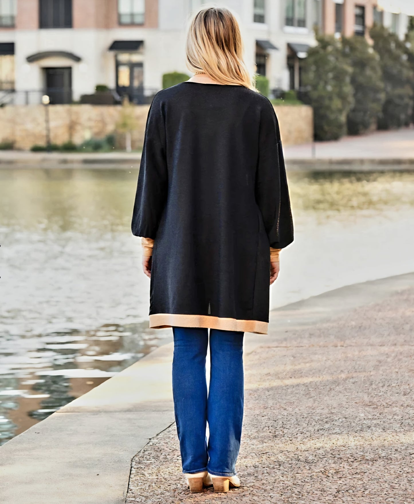 Black with Tan Cardi