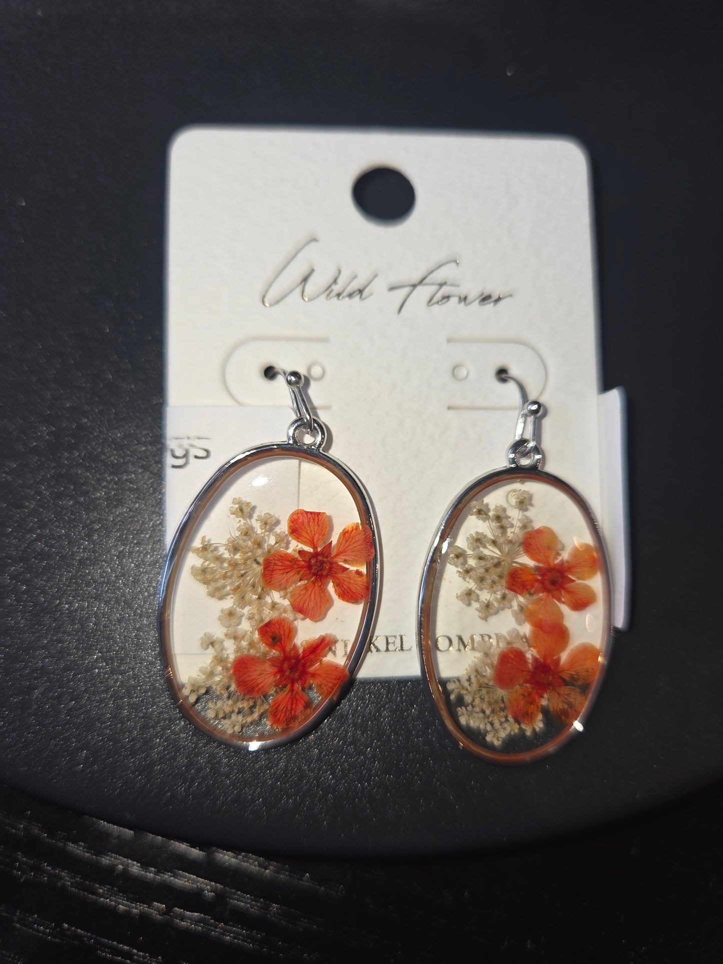 Orange Flower Earrings