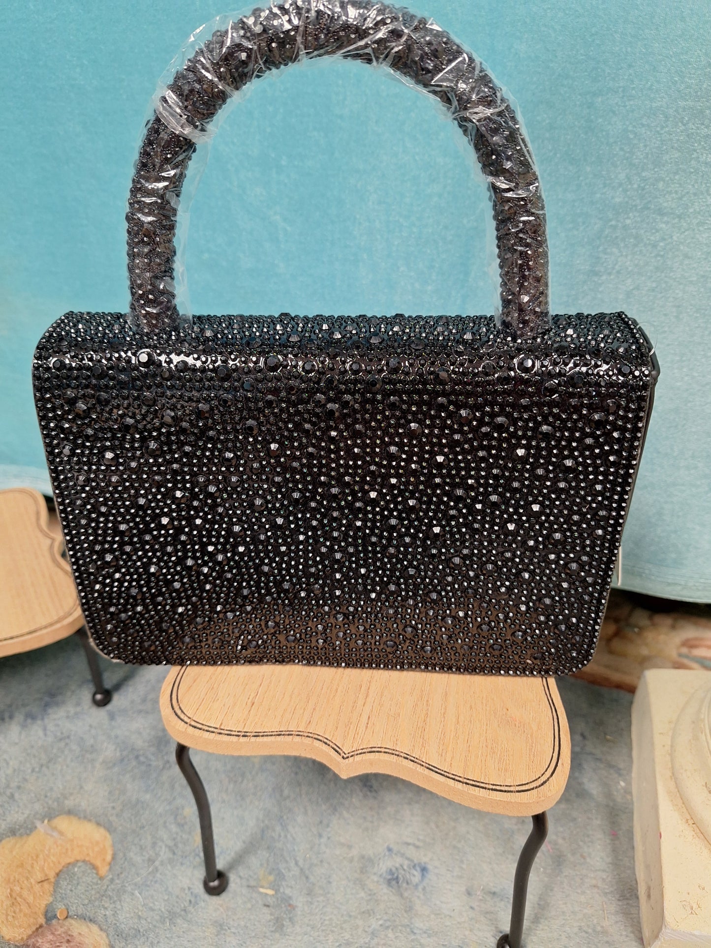 Pave Rhinestone Studded Purse