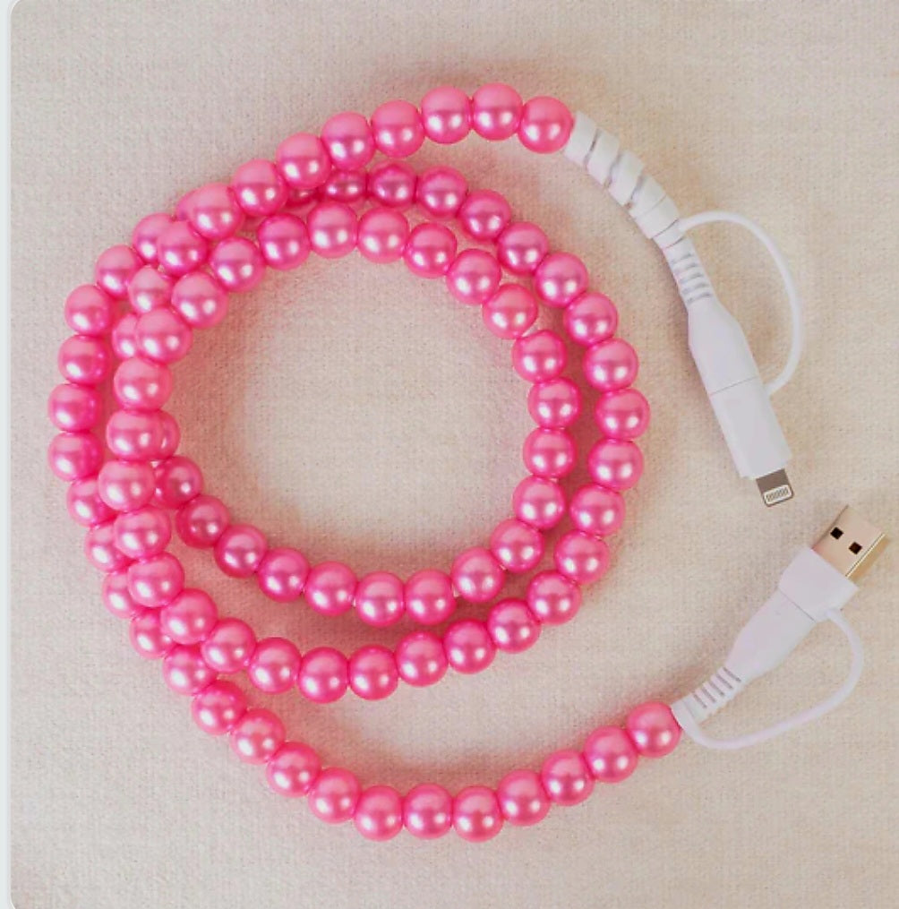 4 Way Pink Beaded Charger