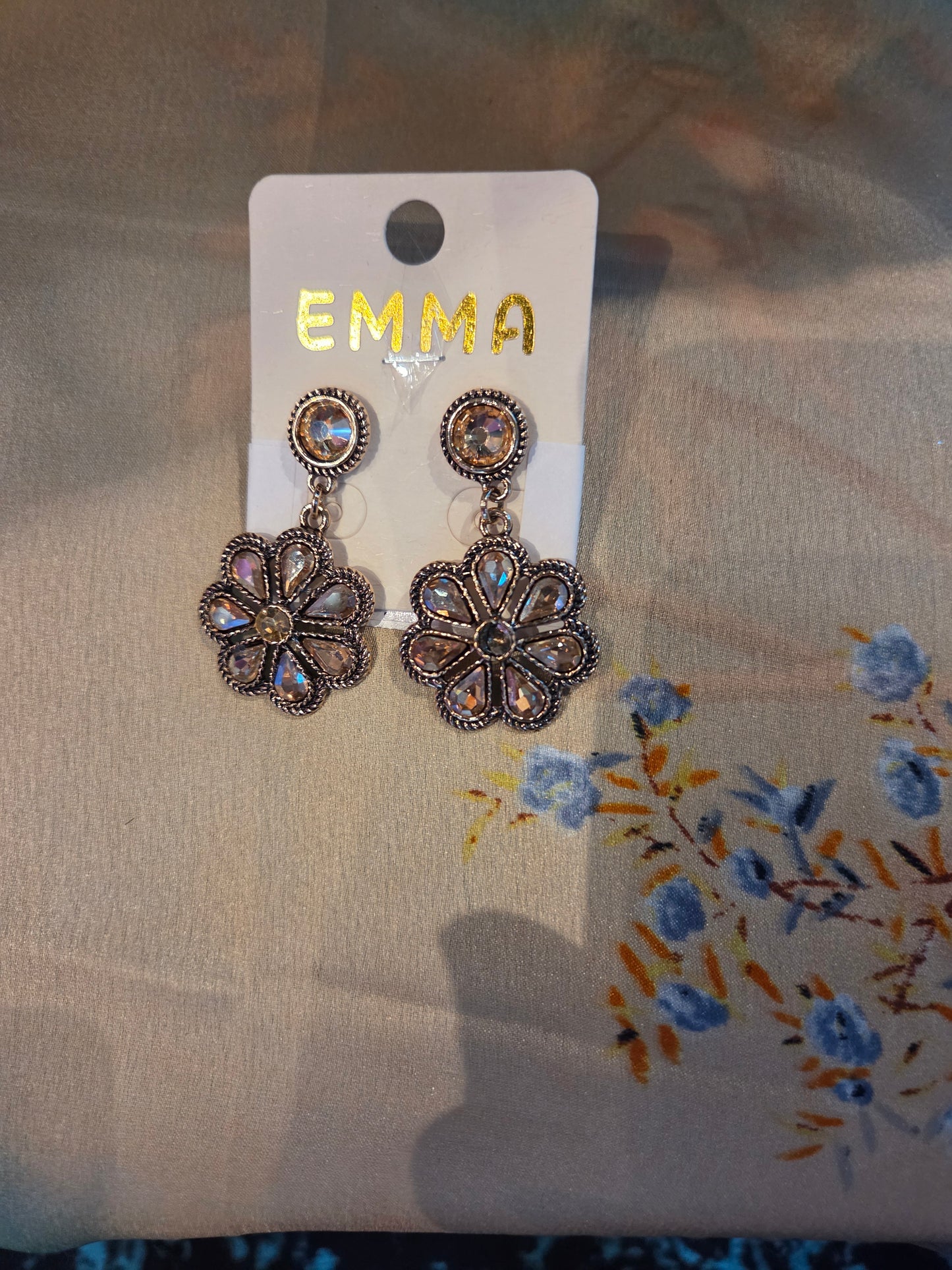 Bling Flower Earrings