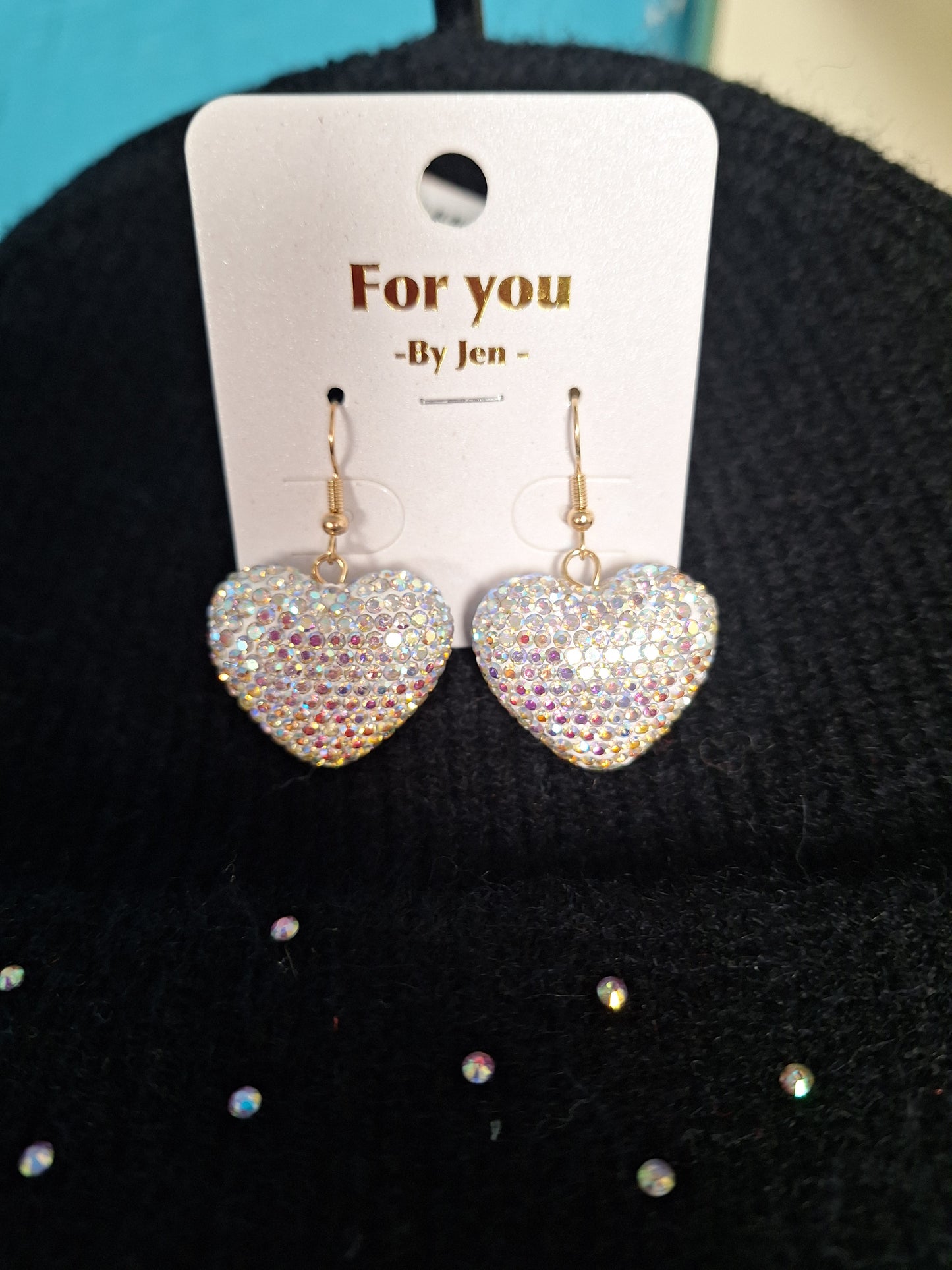 Bling Heart Earrings
