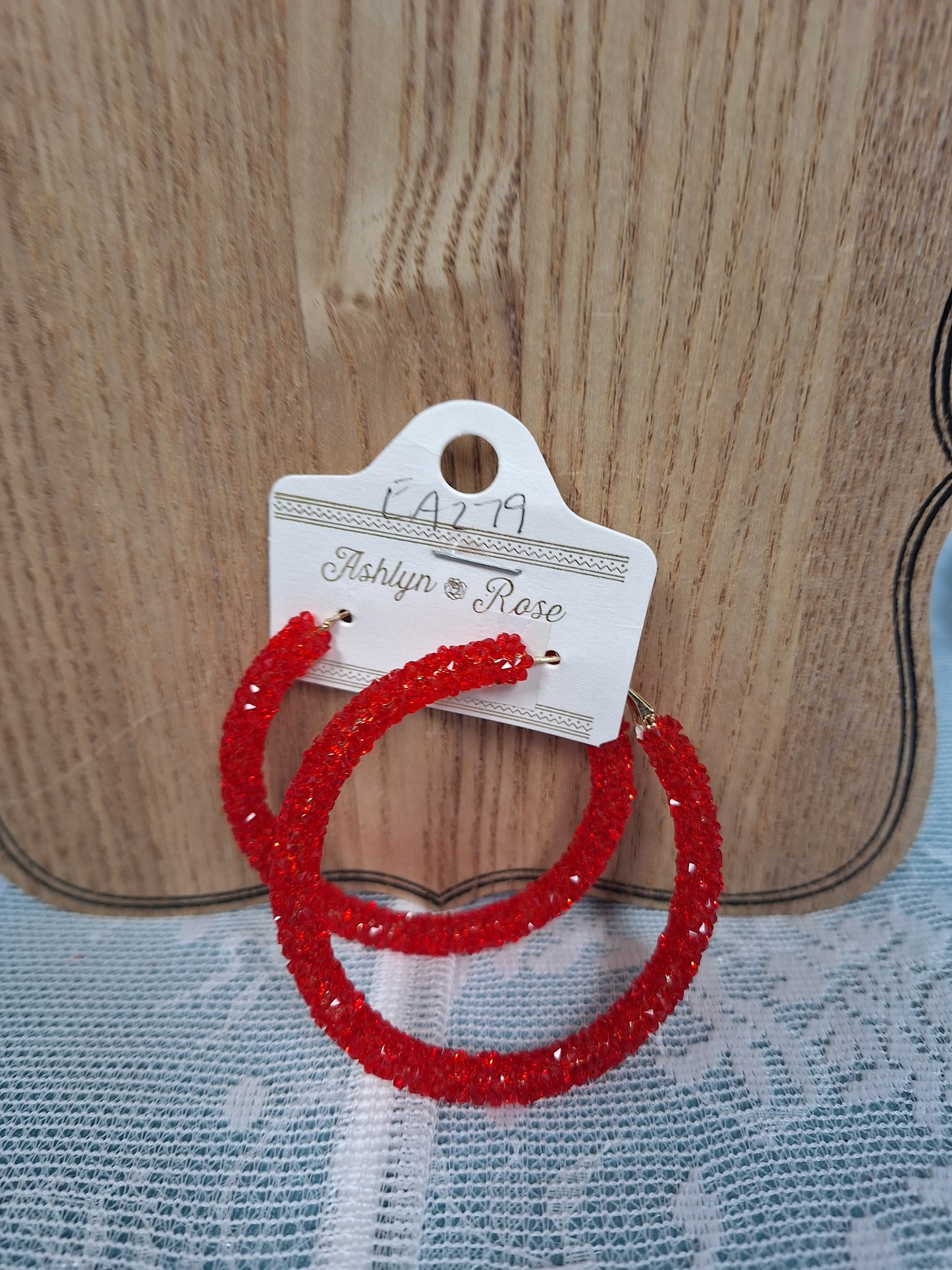 Let's go Girls Crystal Hoops