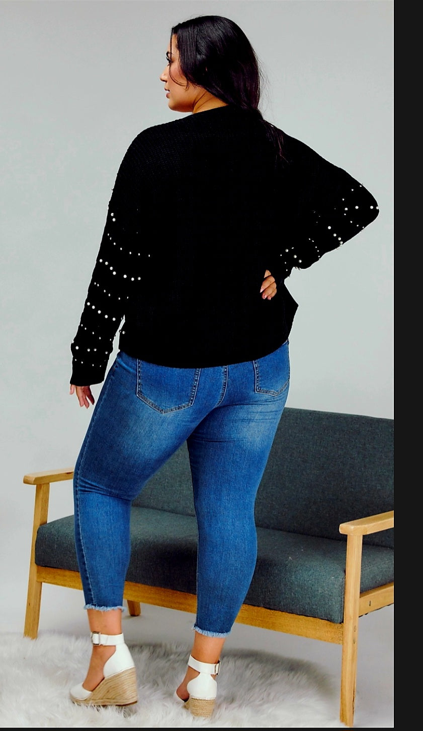 Pearls and Studs Sweater