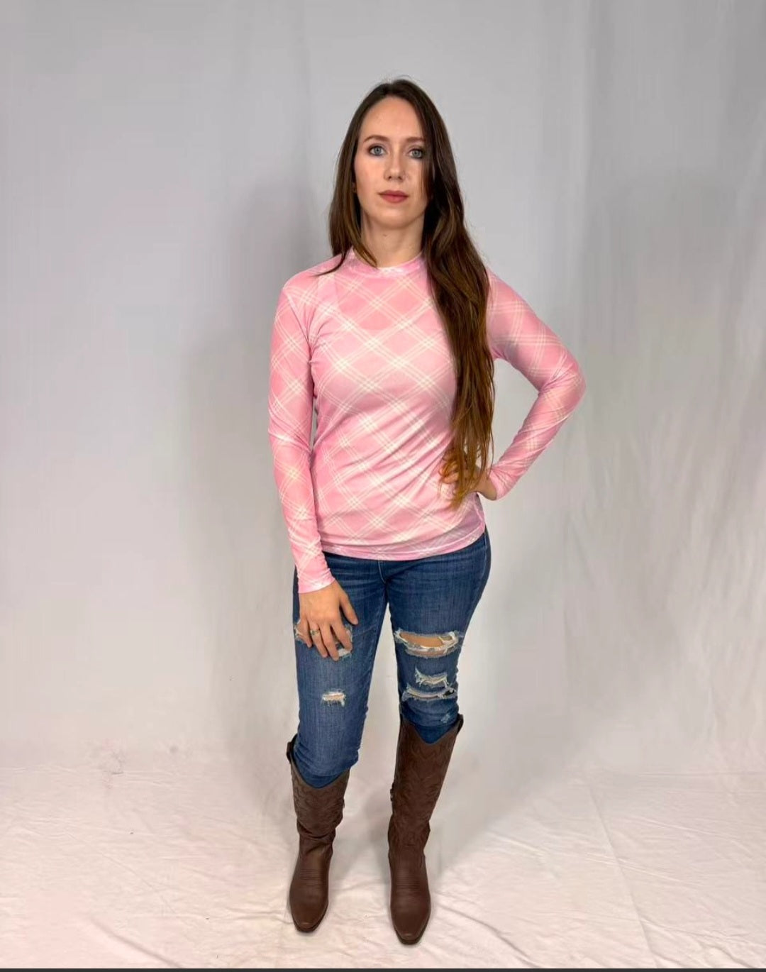 Pretty In Pink Plaid Top*