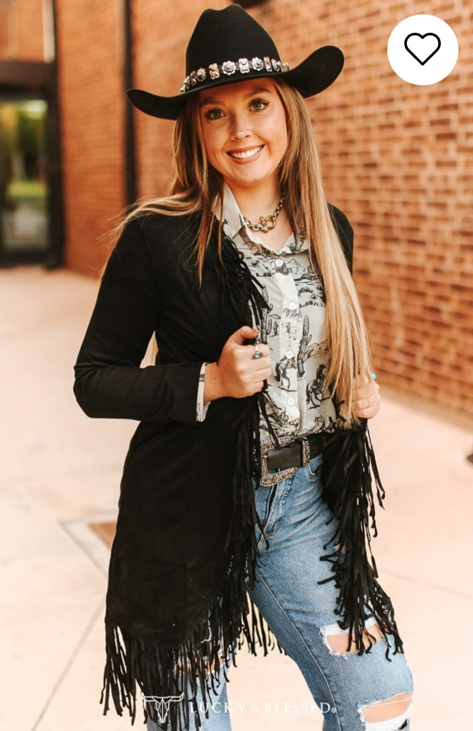 Faux Suede Jacket with Fringe Hem