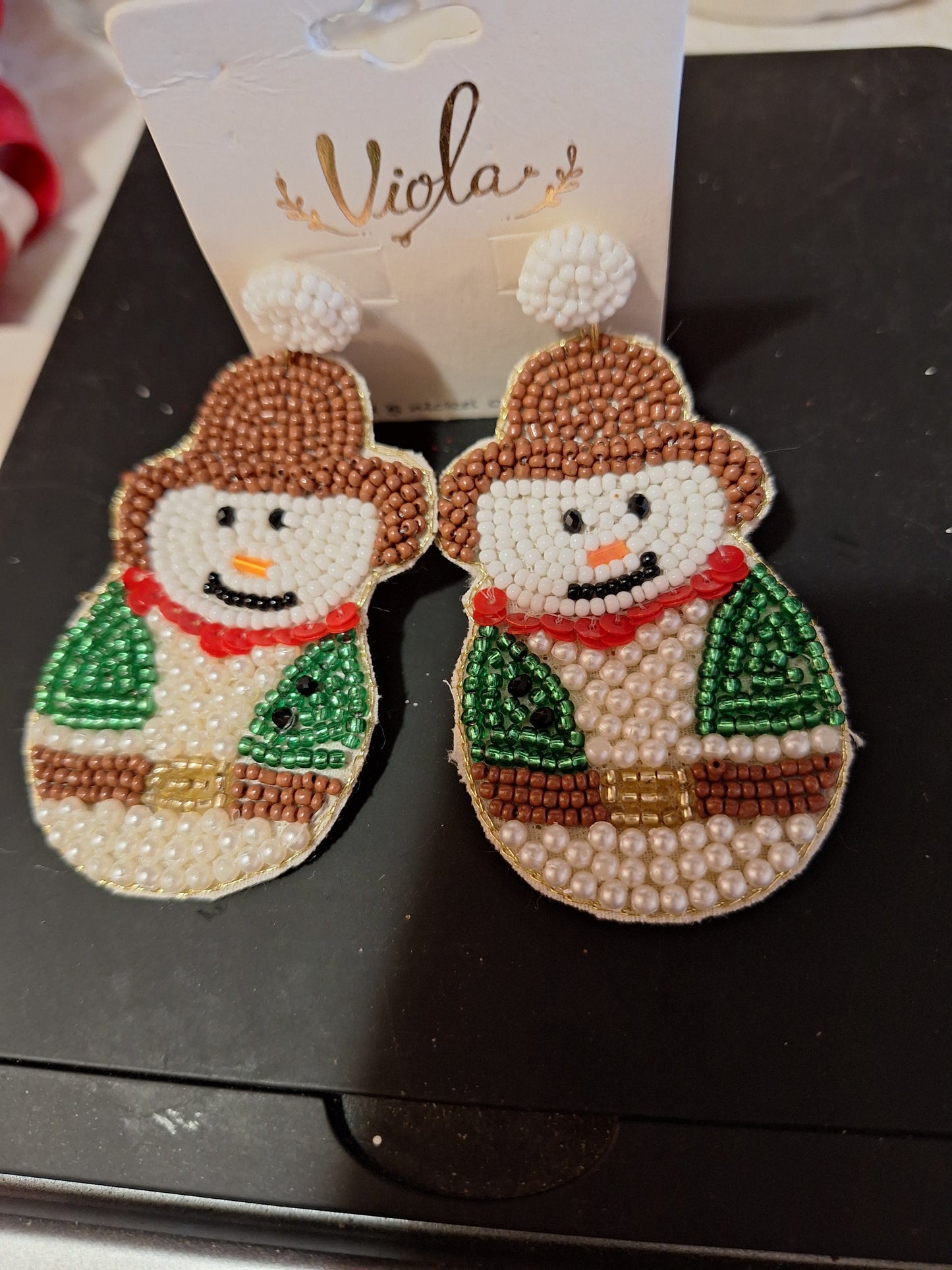 Seed Bead Cowboy Snowman