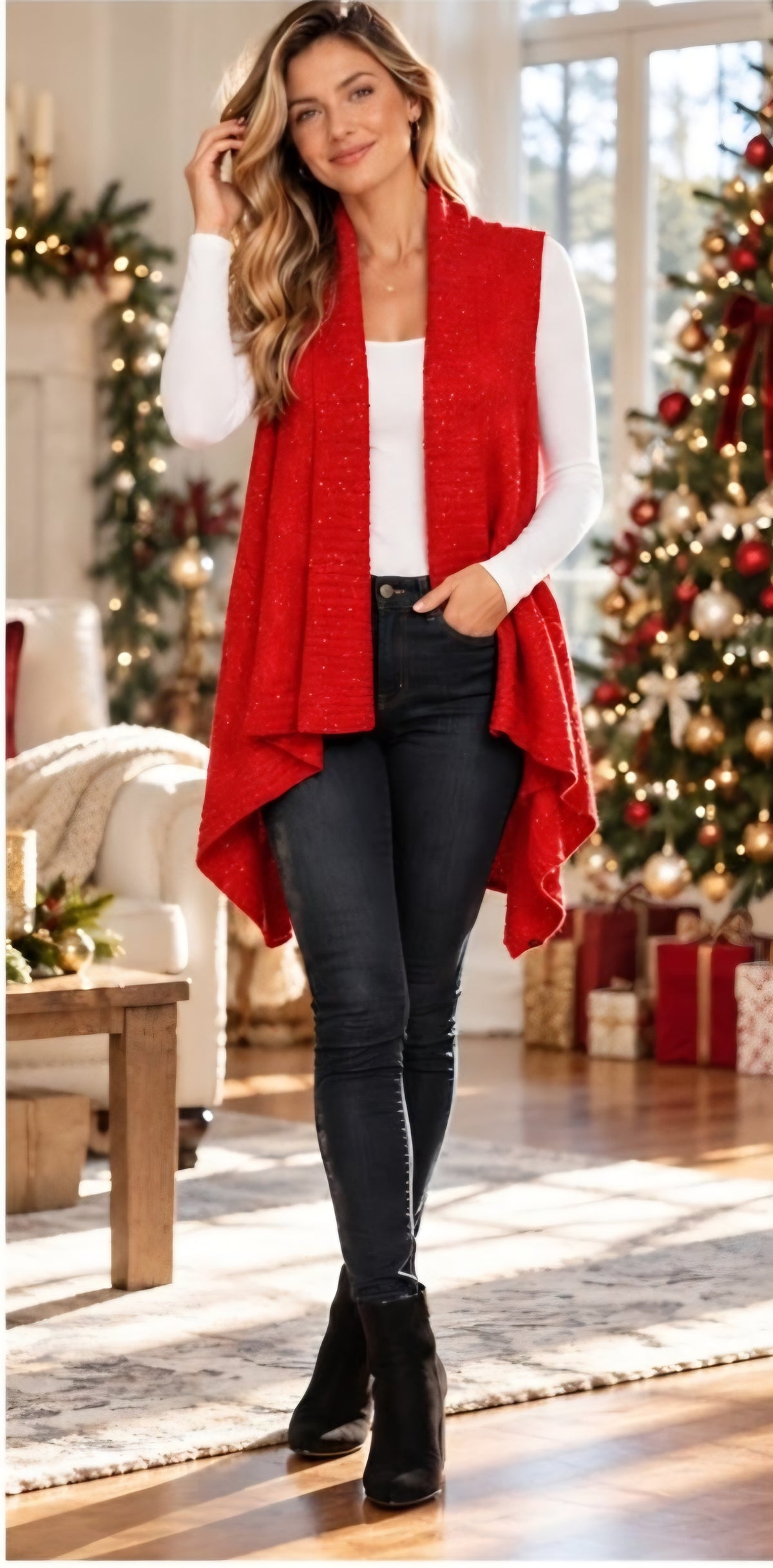 Red Sparkle Vest