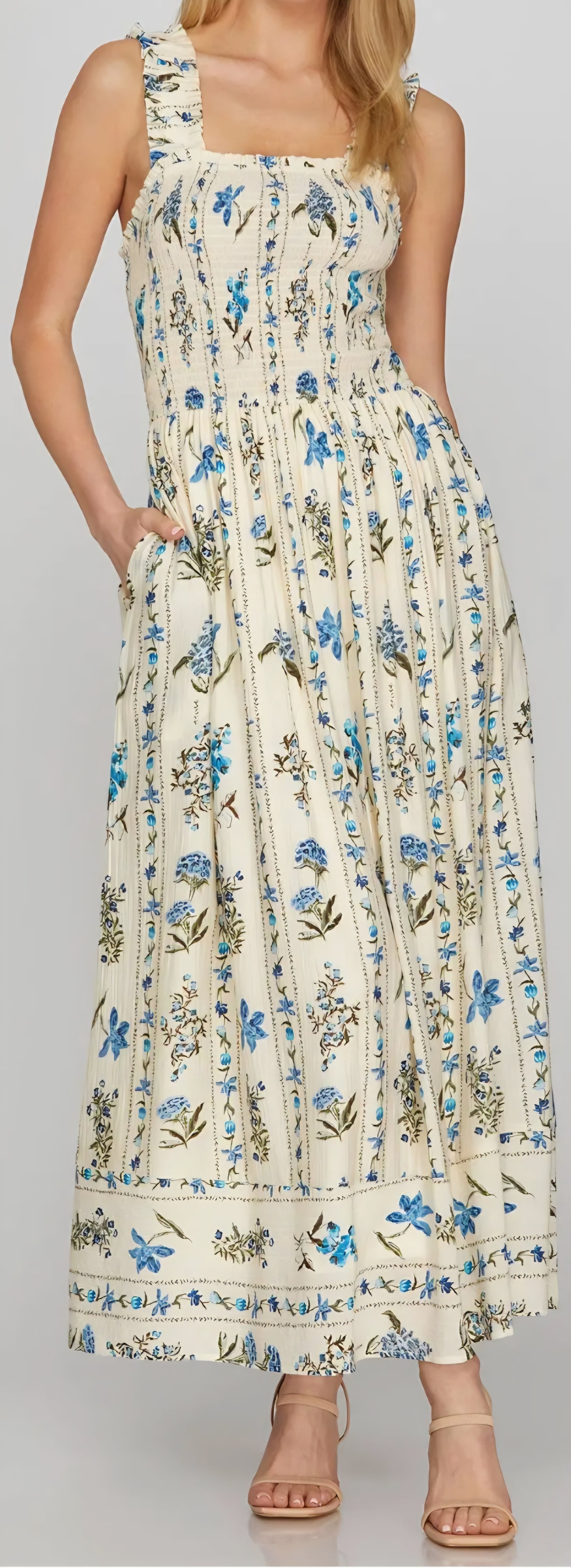 Blue Floral Maxi Dress