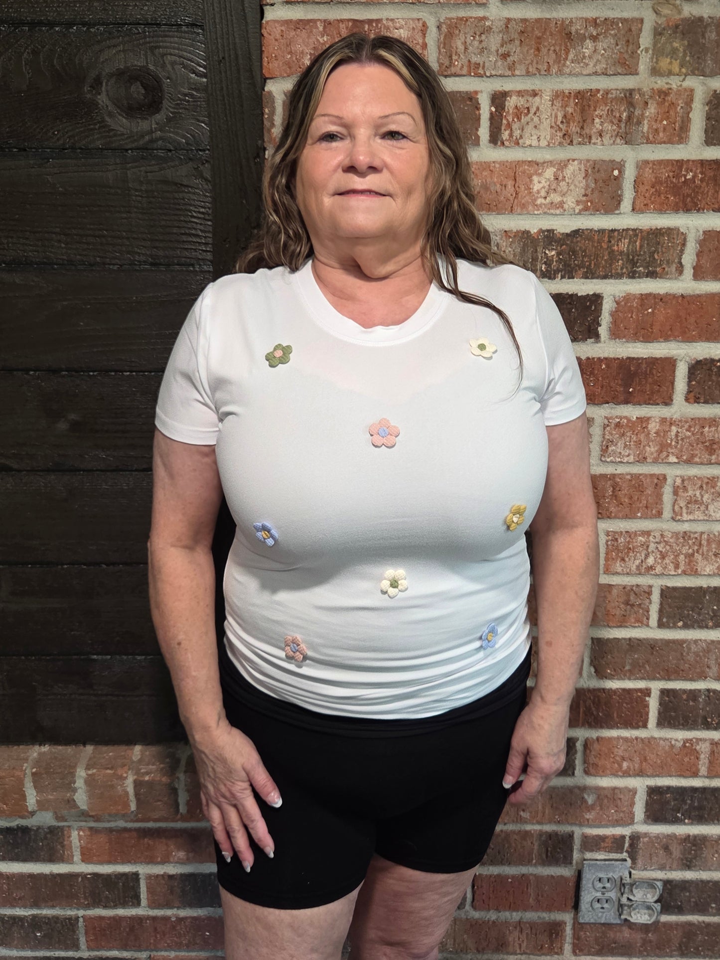 Fitted Shirt with Mini Colored Flowers
