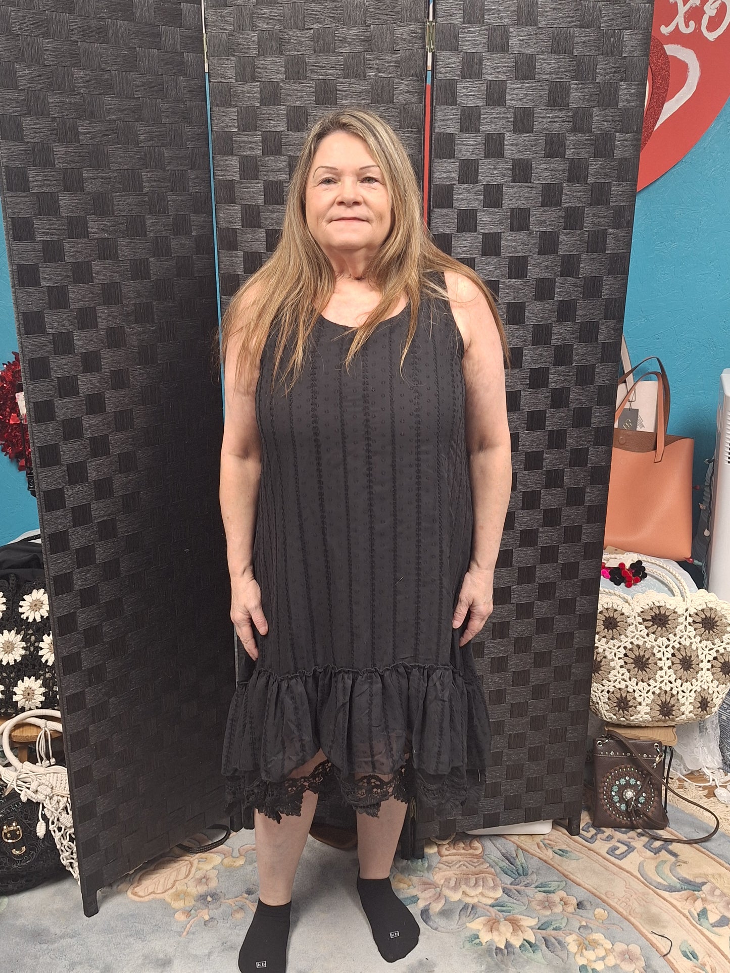 Black Dress with Lace Detail