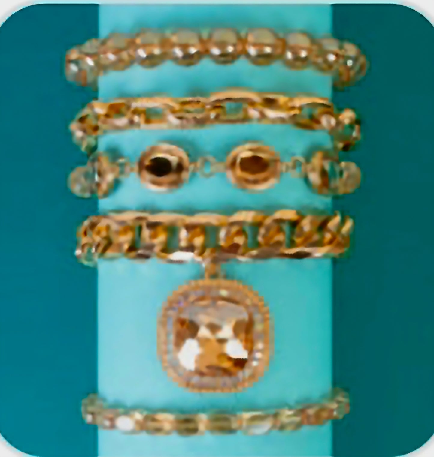 Crystal Stacked Bracelet Set