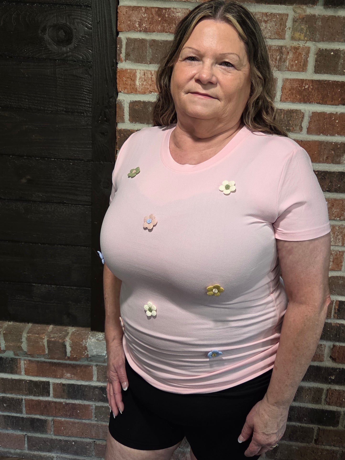 Fitted Shirt with Mini Colored Flowers