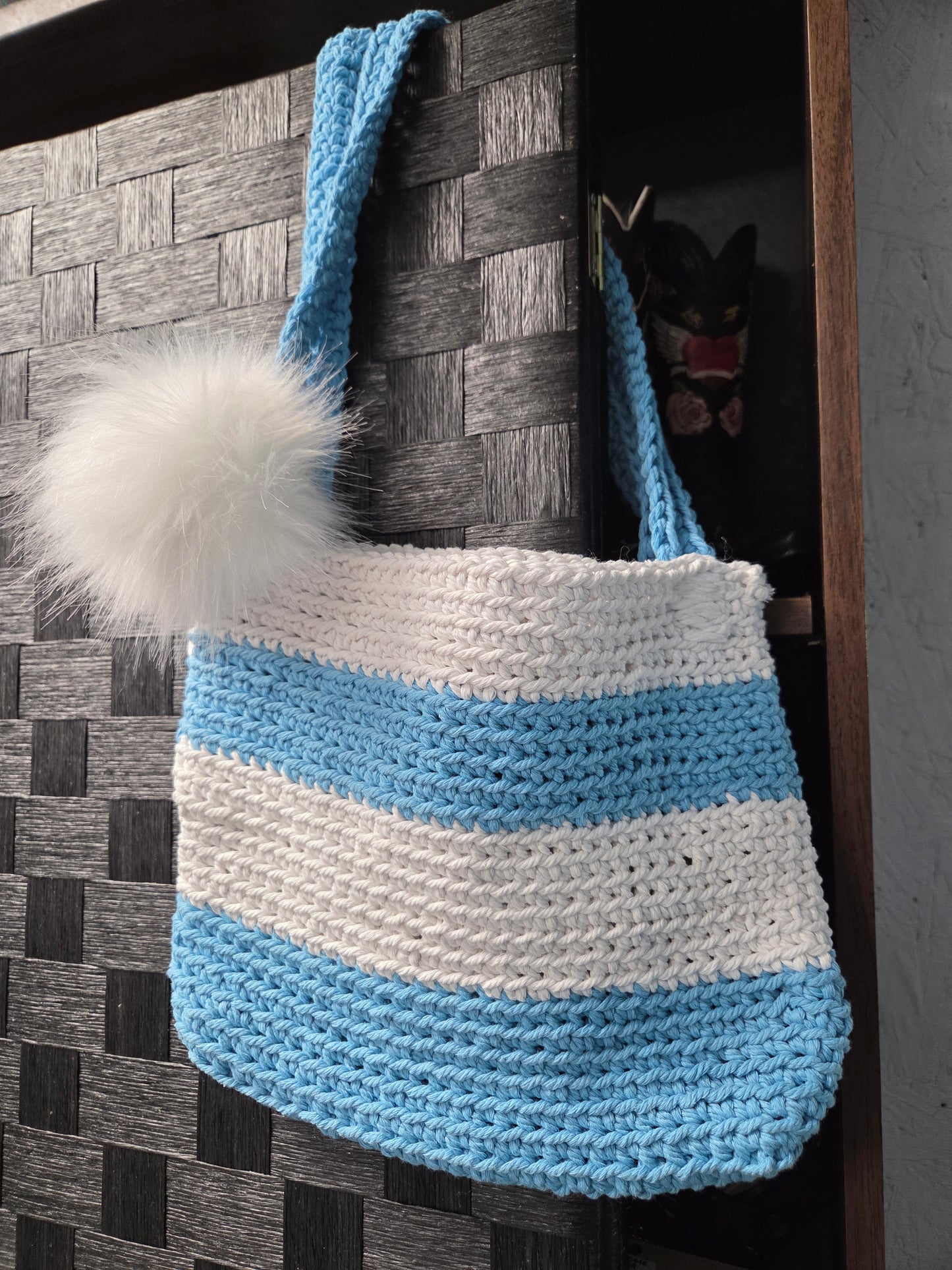 Blue/White Macrame Bag