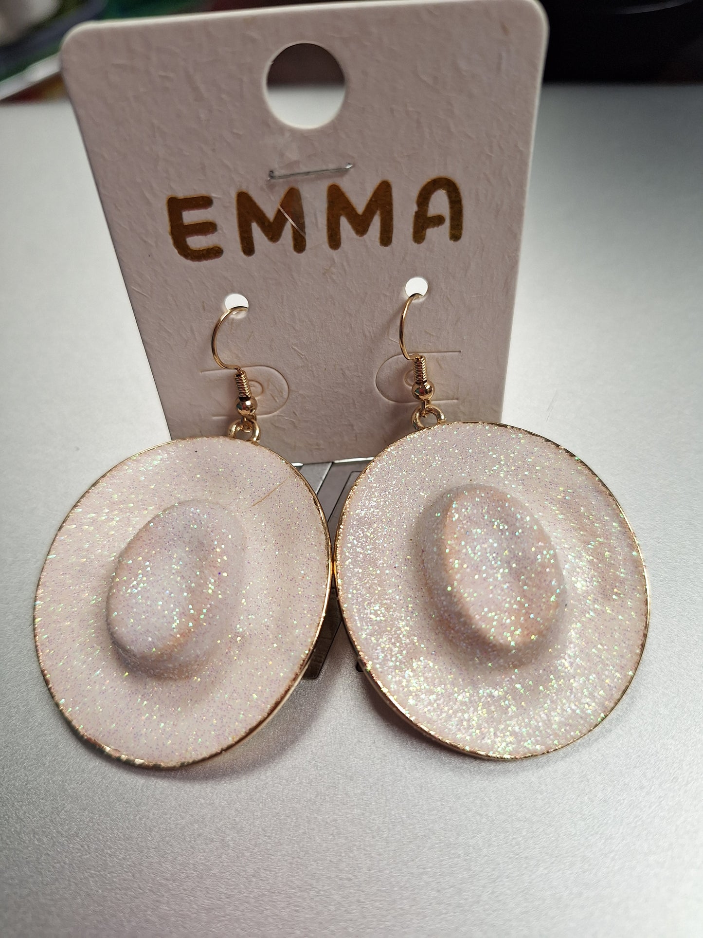 Glitter Cowgirl Hat Earrings