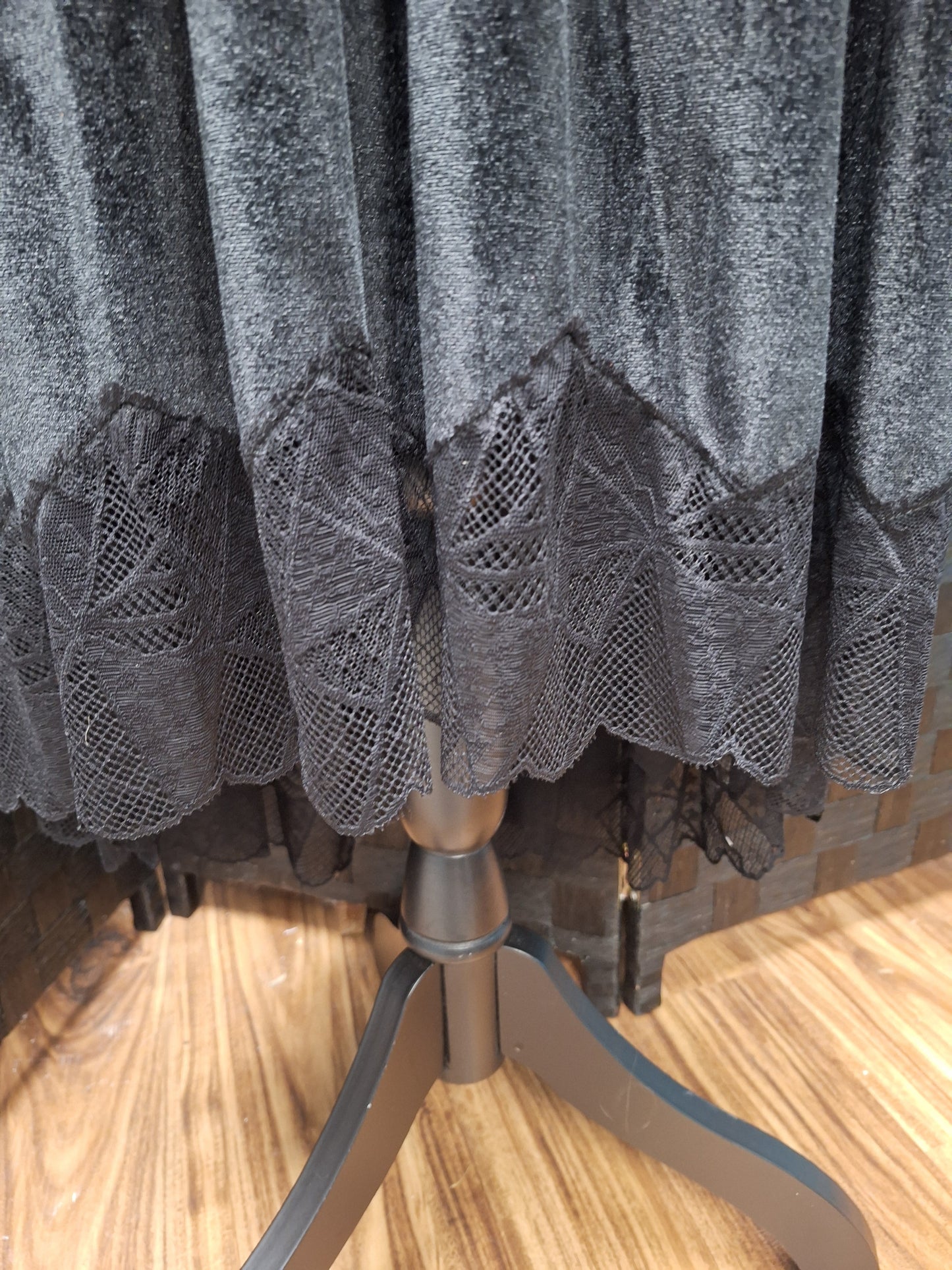 Black Velvet with Lace Skirt