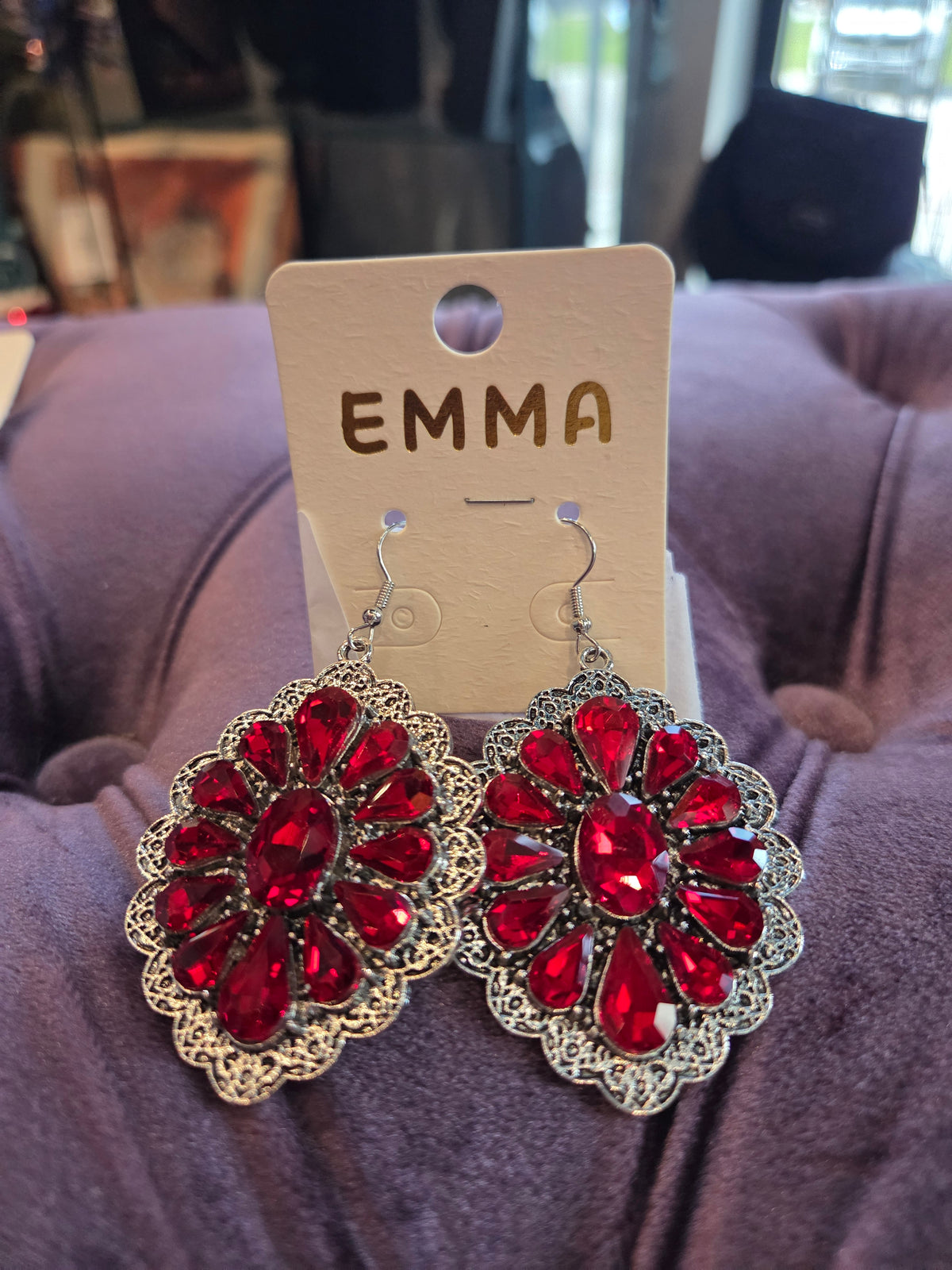 Red Crystal Earrings
