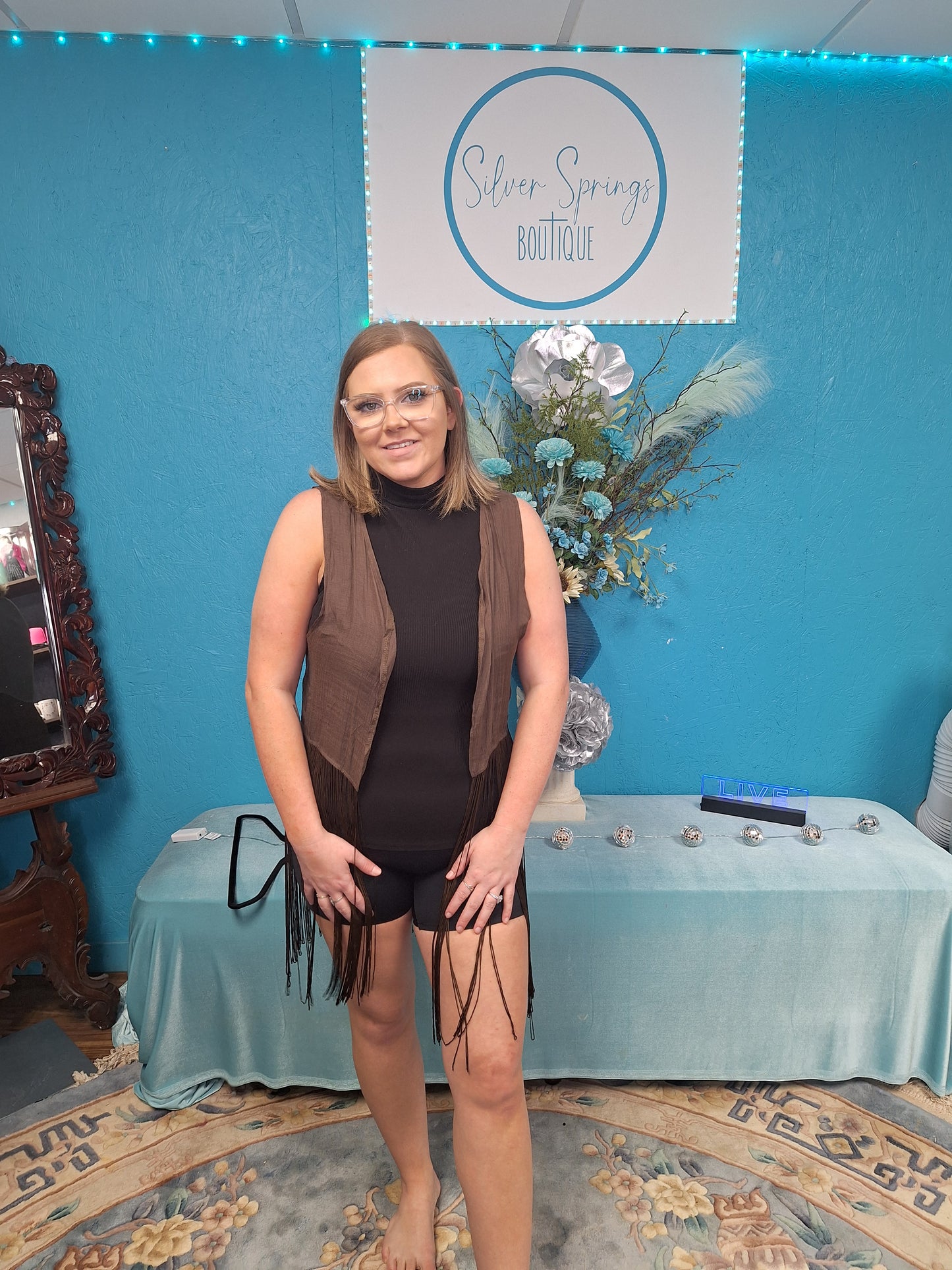 Brown Vest with Tassels