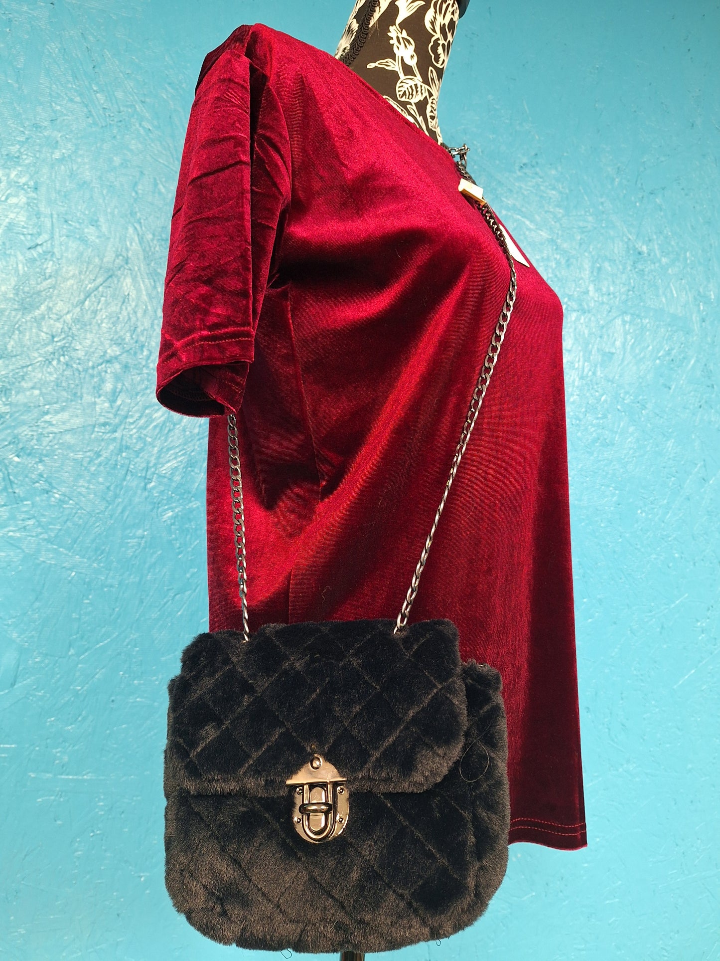 Small Black Fur Purse