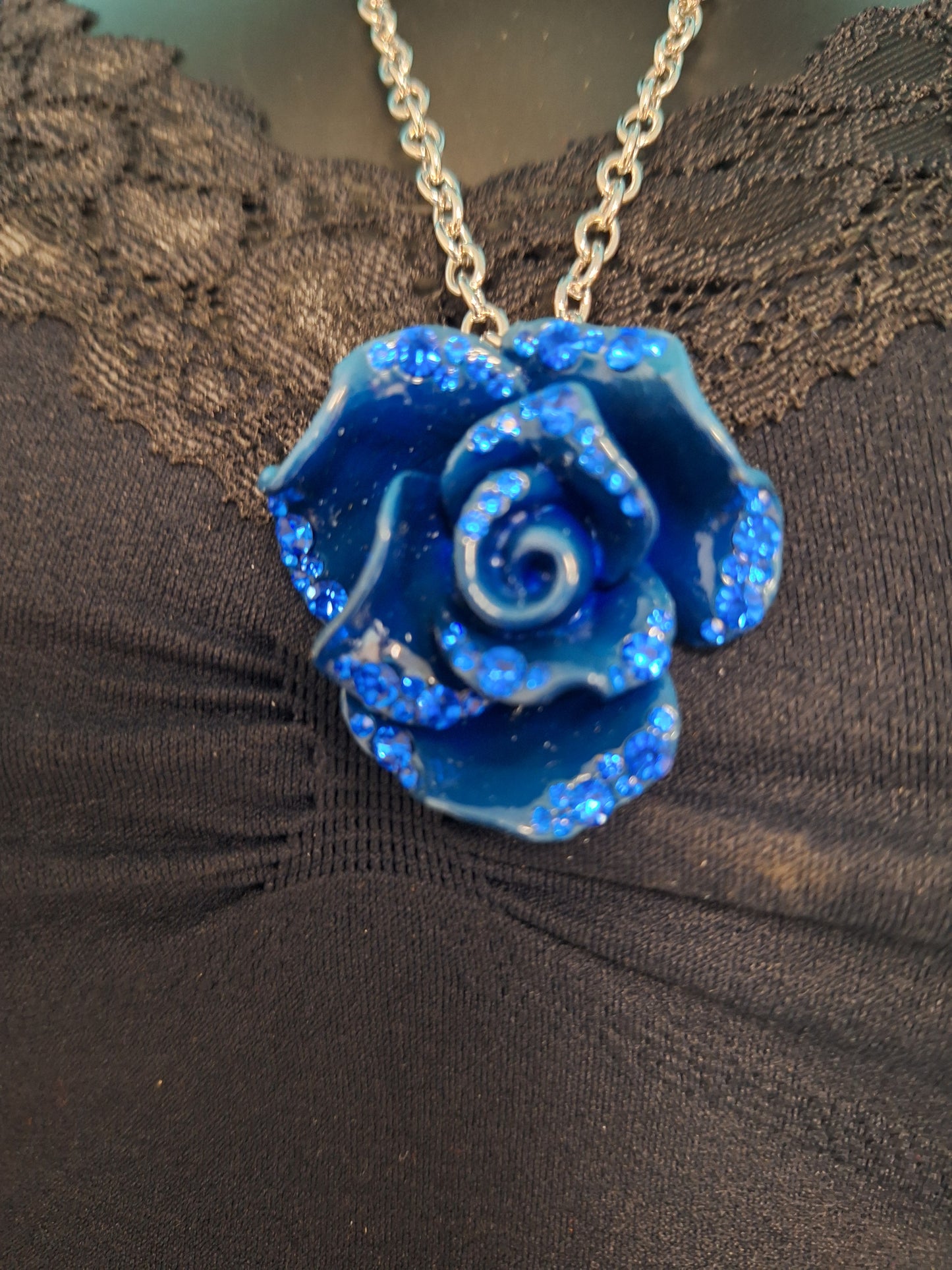Blue Rose with Bling