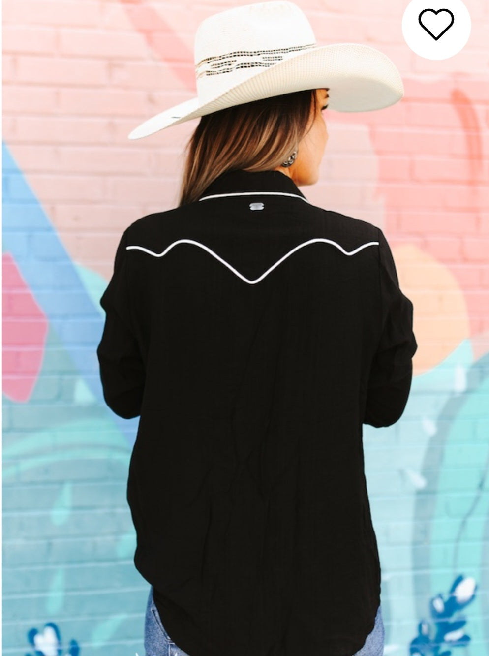 #193 Black Western Embroidered Pearl Snap Button Shirt