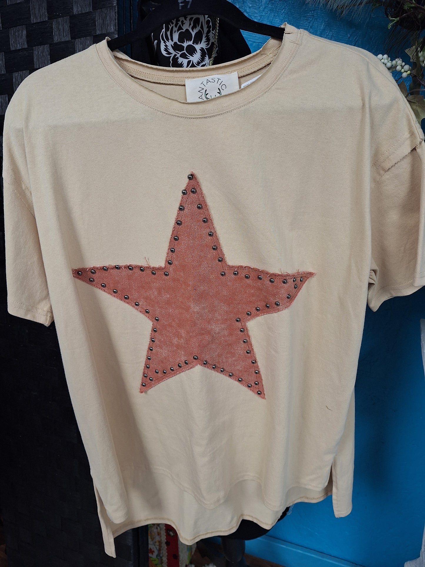 BEIGE STAR TOP