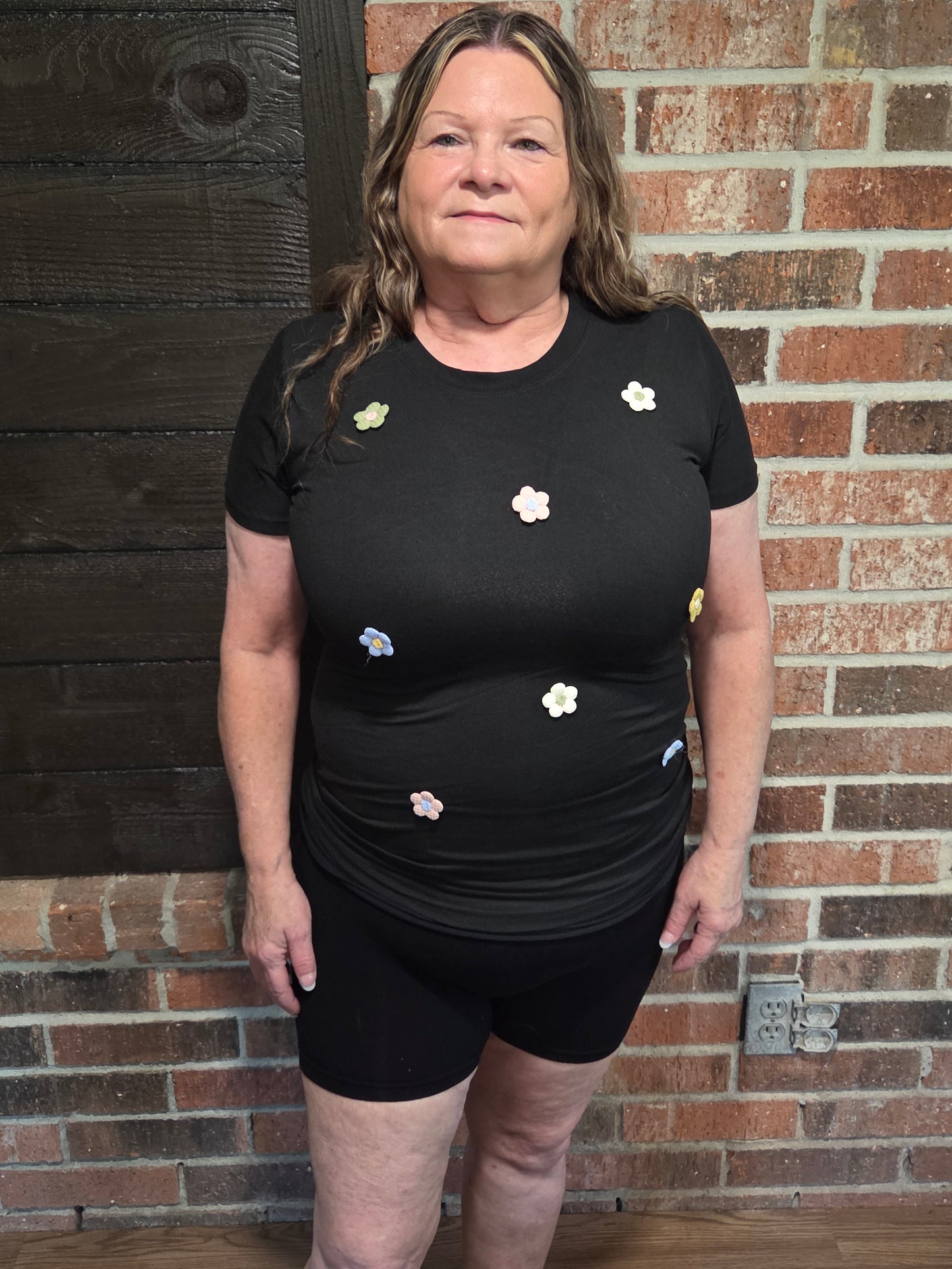 Fitted Shirt with Mini Colored Flowers