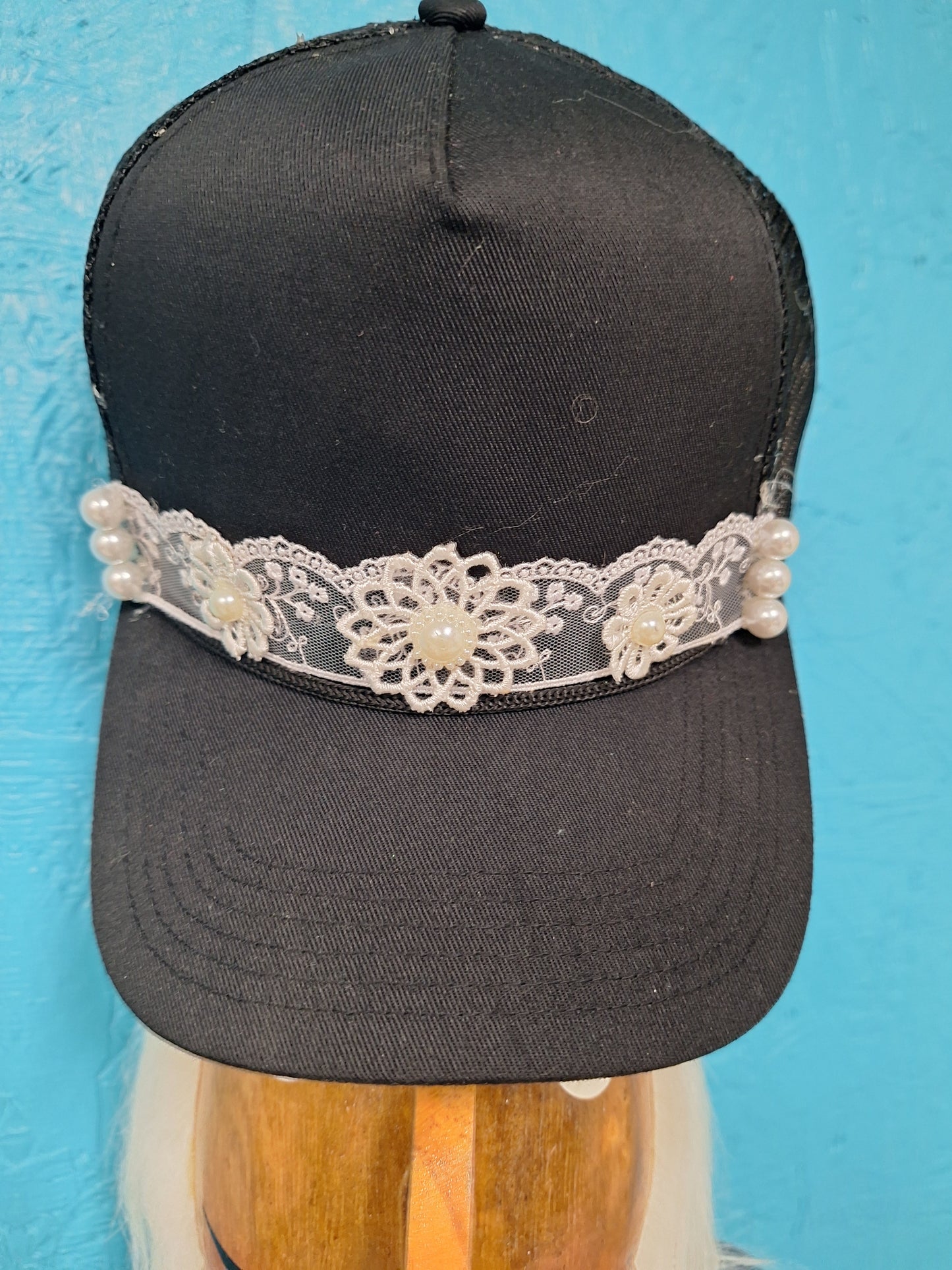Black with Lace Cap